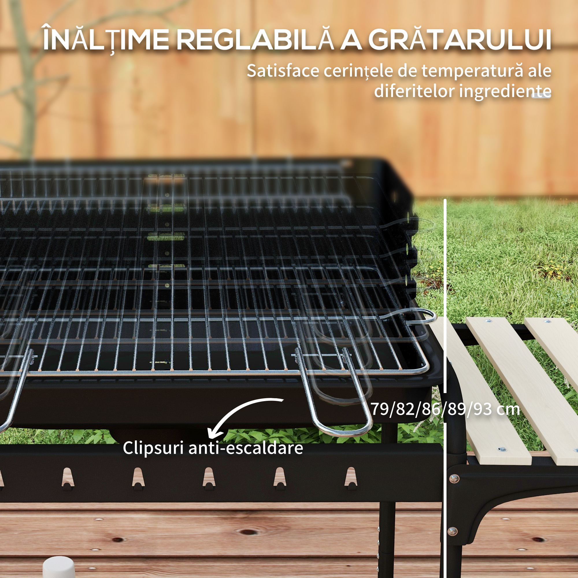  Gratar Barbecue cu Carbune cu Inaltime Reglabila [4]