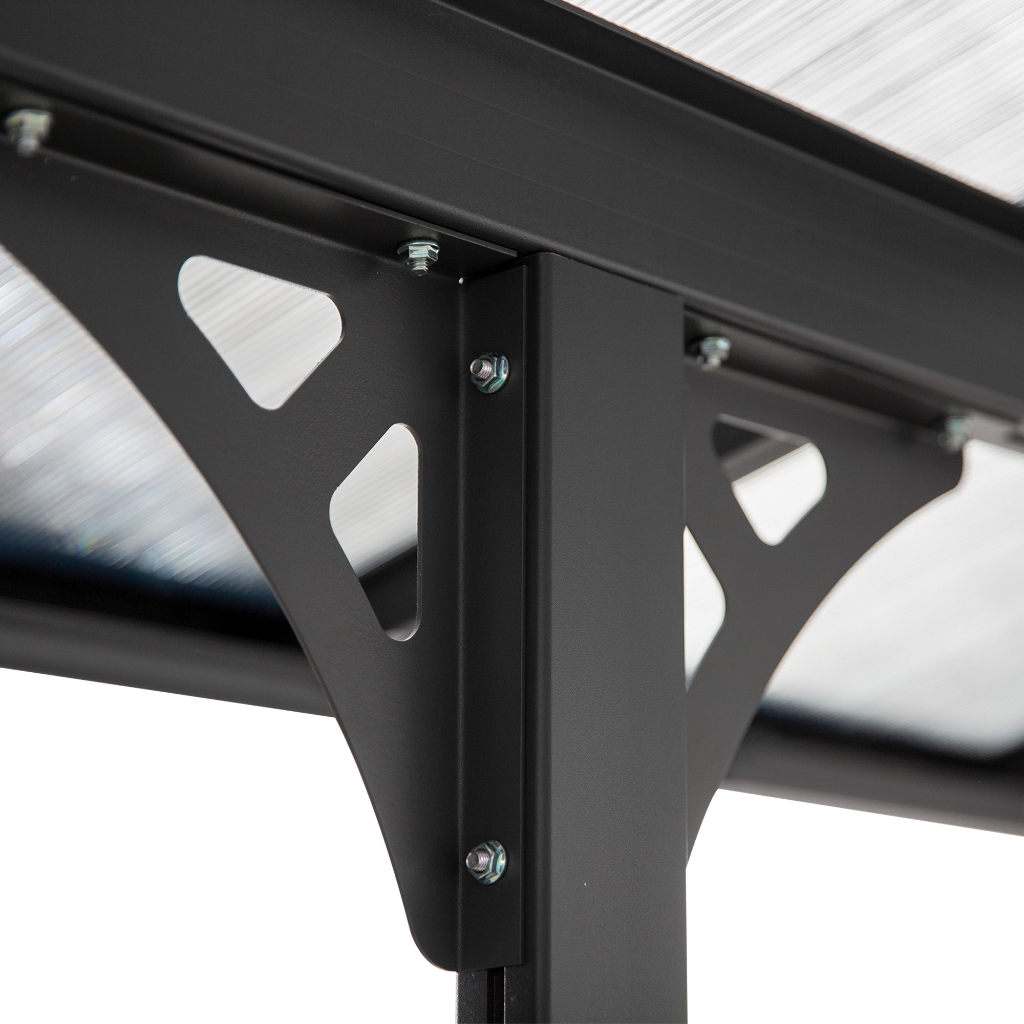  Pergola montata pentru gradina din policarbonat si aluminiu, montare reglabila, gri [7]