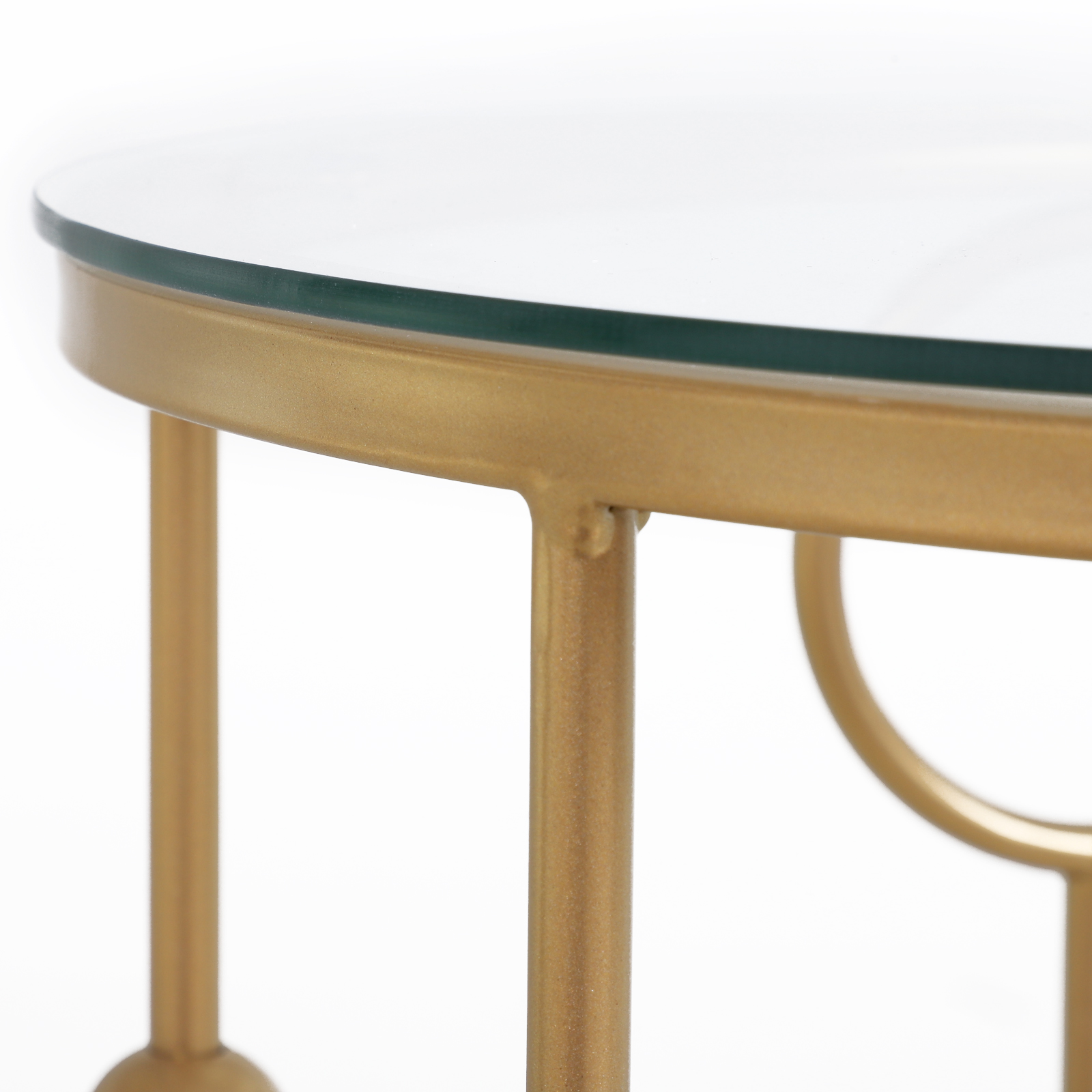  Set Masute Cafea - 2 Piese din Sticla & Metal, Design Modern [7]