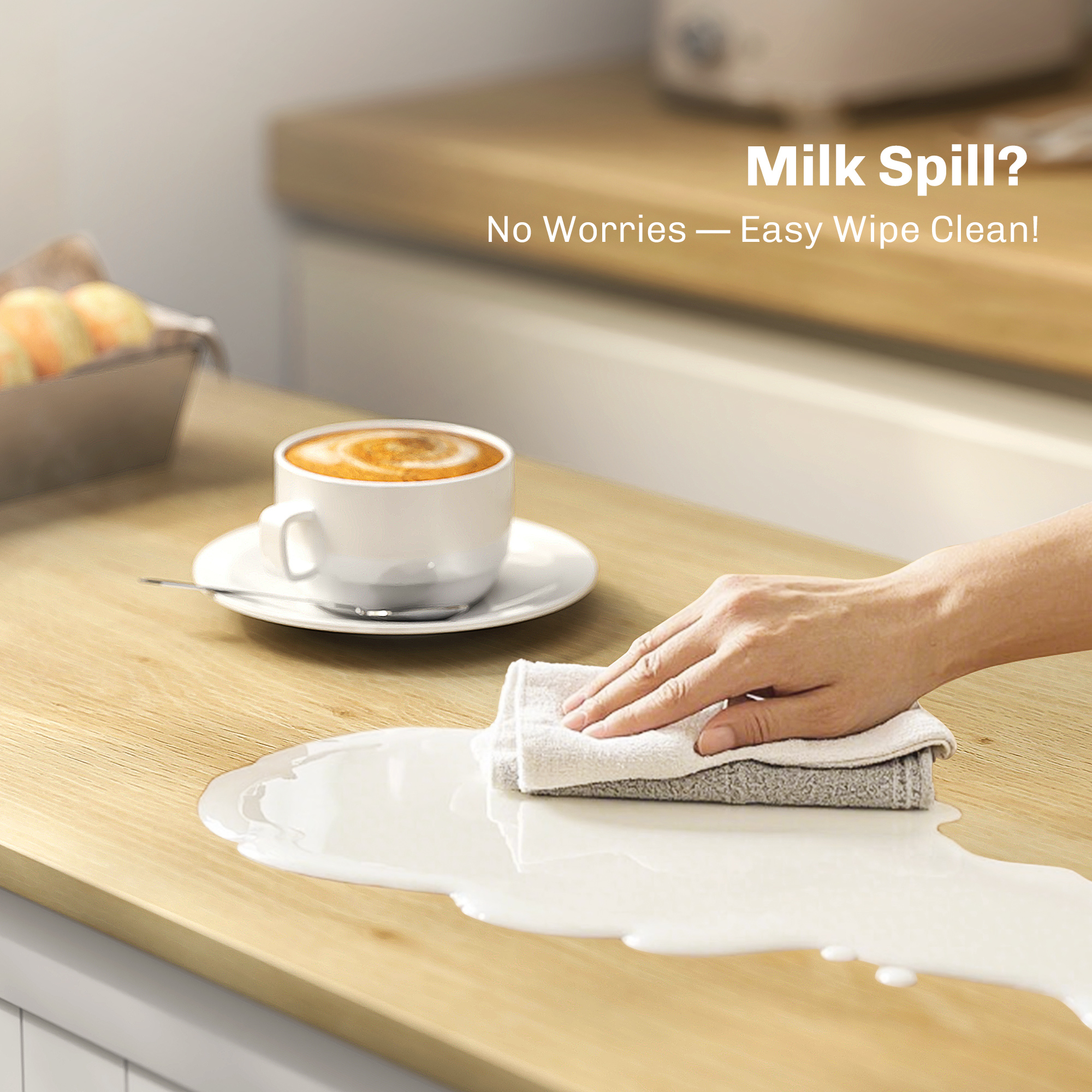  Bufet Modern cu spatiu de depozitare, dulap cu sertar, rafturi reglabile, mic dulap de bucatarie cu rafturi, alb [7]