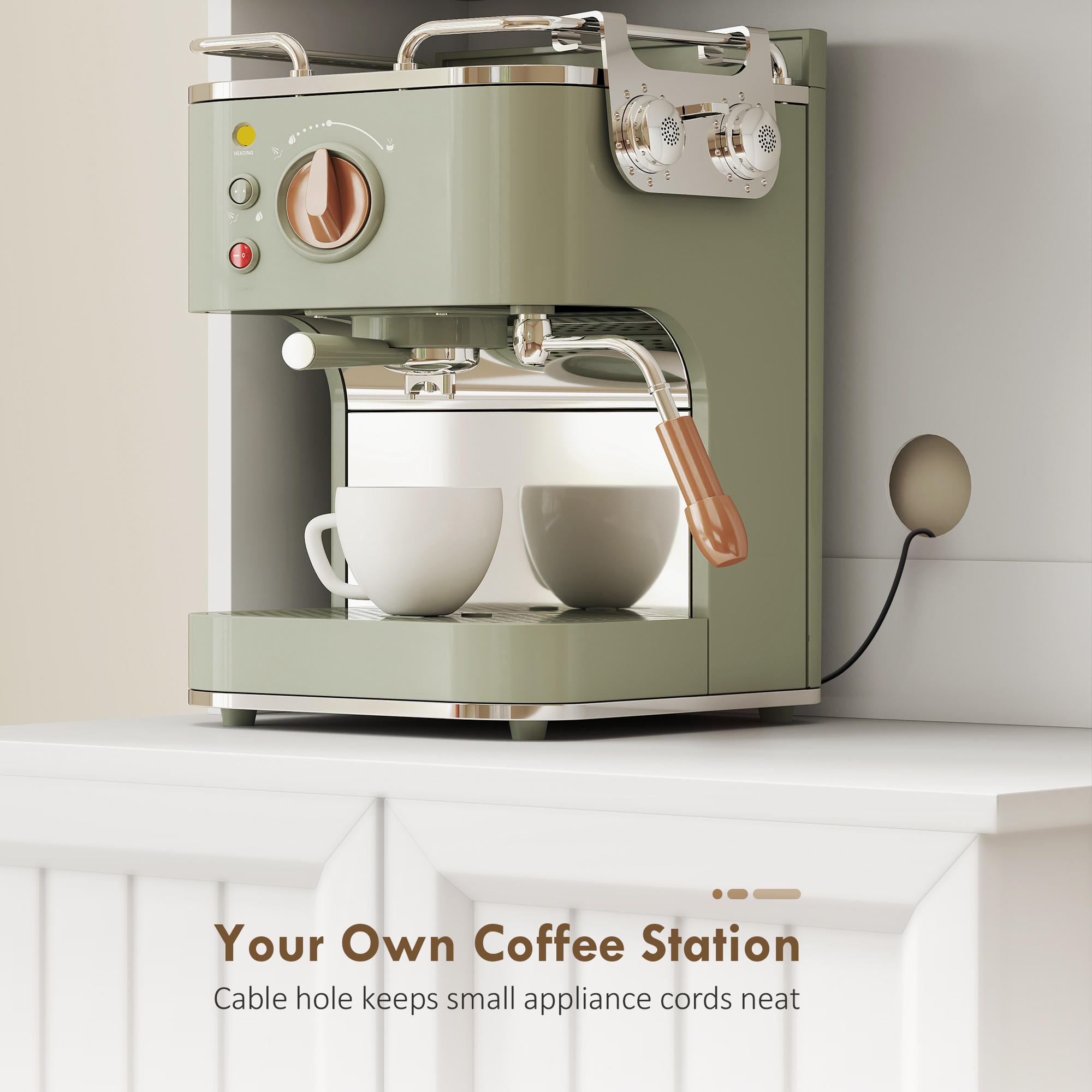  Mobila de Depozitare pentru Bucatarie cu 2 Dulapuri si 8 Rafturi, din Lemn si Acrilic, 60x39.5x179.6 cm, Alb [5]