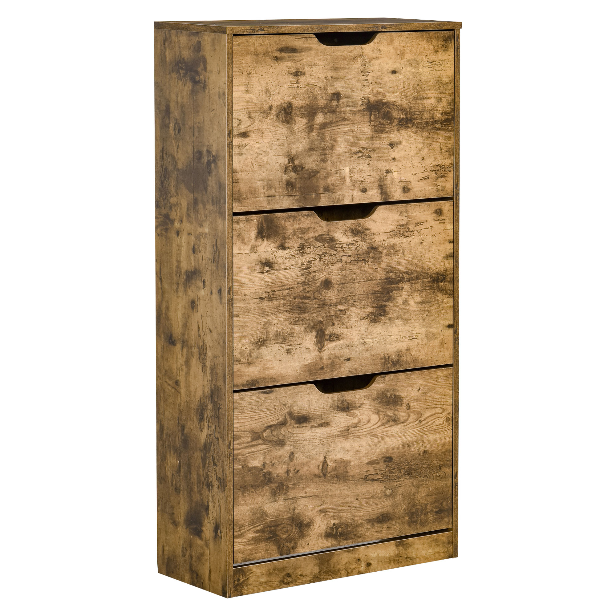 Living & hol -  Mobilier Suport pentru Pantofi 3 Usi cu Polite Reglabile pentru 12-18 Pantofi Maro