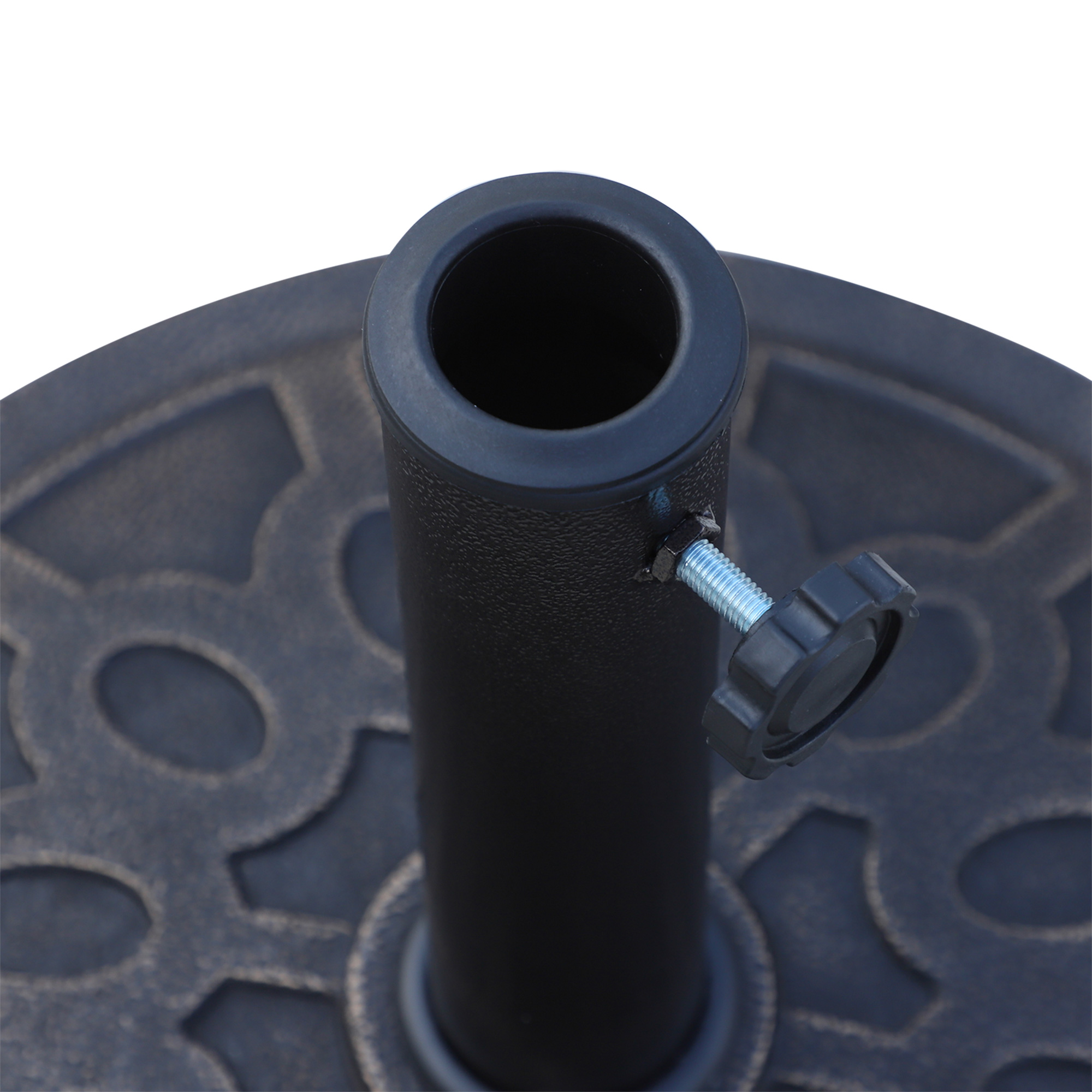  Baza rotunda pentru umbrela, pentru stalpi de Ø38 si Ø48 mm, din rasina si otel, Ø45 cm, bronz [6]