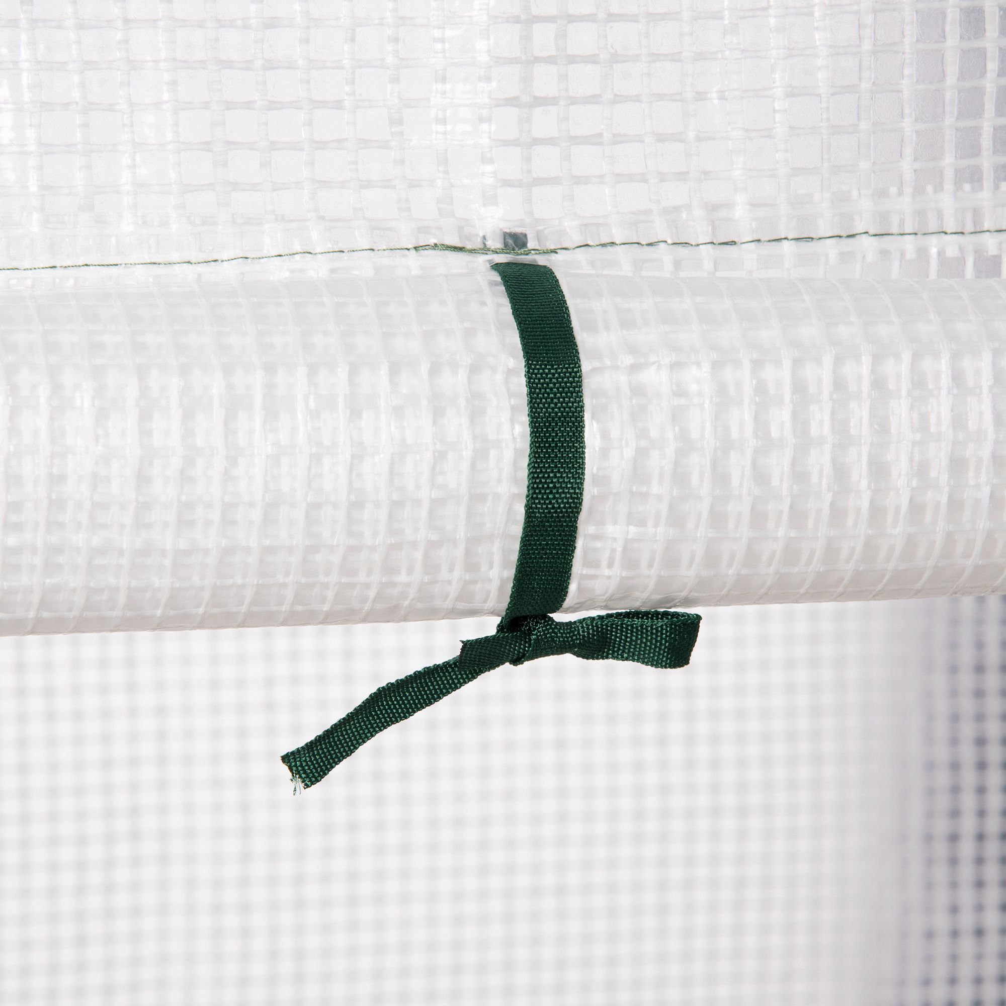  Sera pentru Gradina pentru Exterior cu 2 Rafturi, Usa tip Rulou, 143x73x195cm, Alb [8]