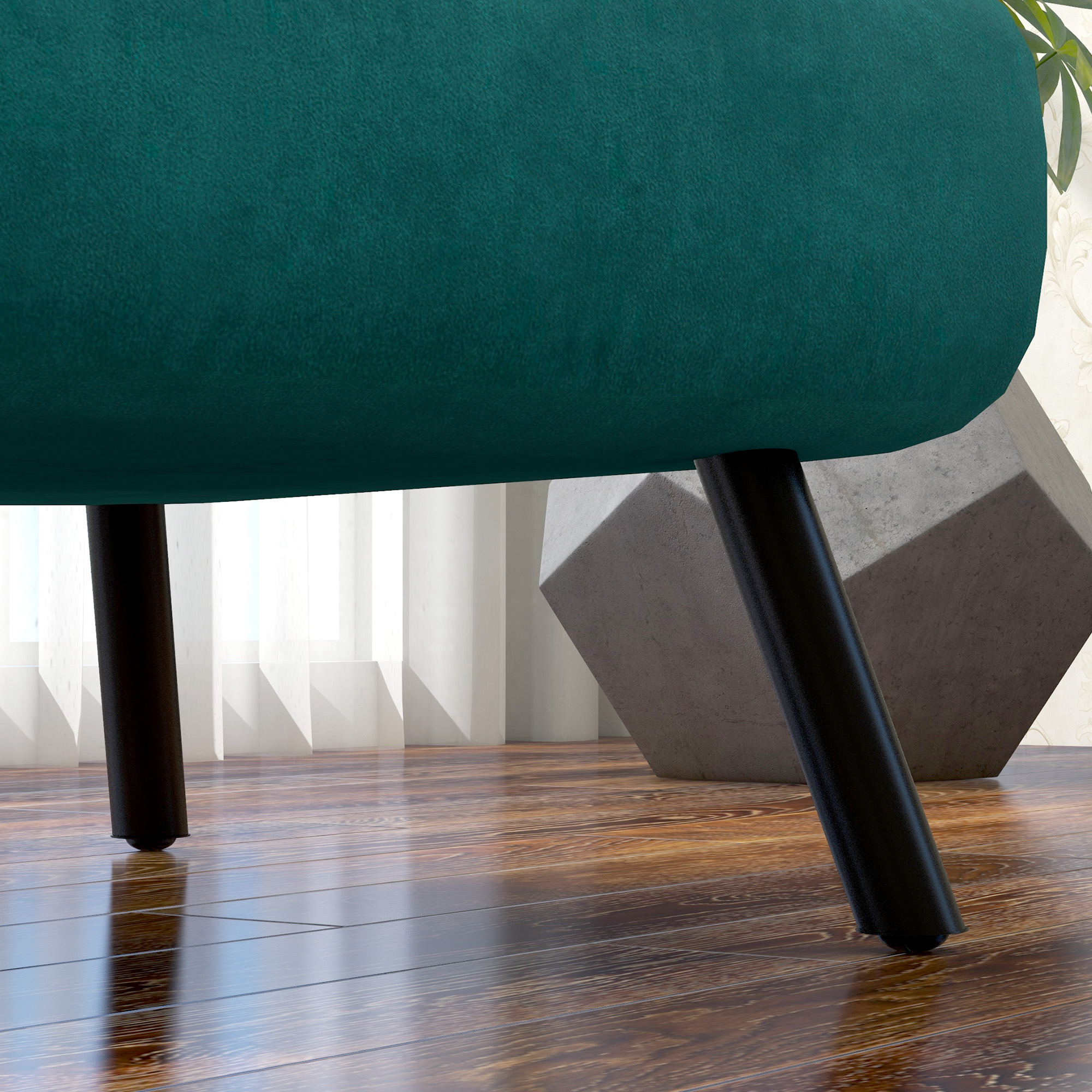  Fotoliu Pat 3 in 1 cu Spatar Reglabil in 5 Pozitii si Perna, 63x73x81 cm, Verde [8]