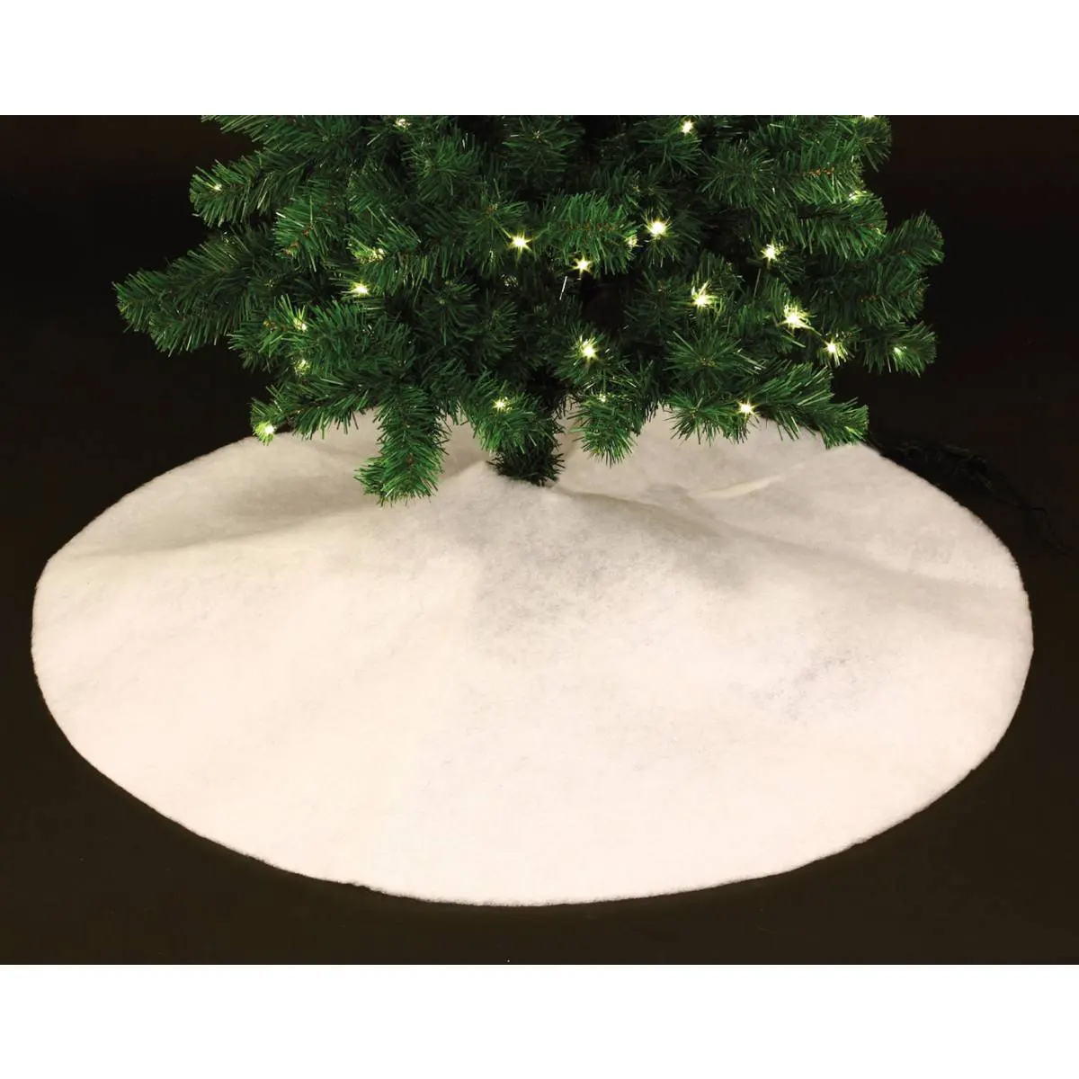 Covor pentru bradul de Craciun, diametru 100 cm, alb cu sclipici [2]