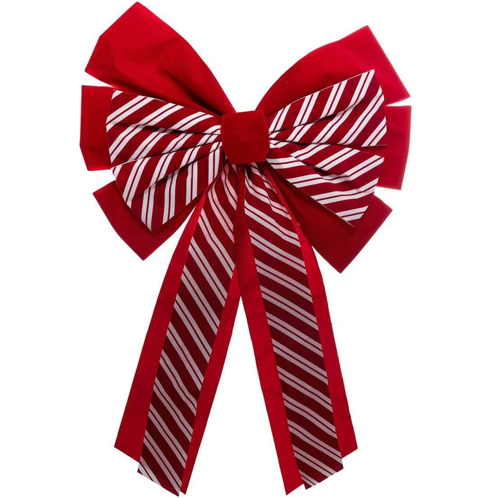 Decoratiuni si figurine - Fundita decorativa pentru bradul de Craciun, 40x60 cm, cu dungi rosii si albe