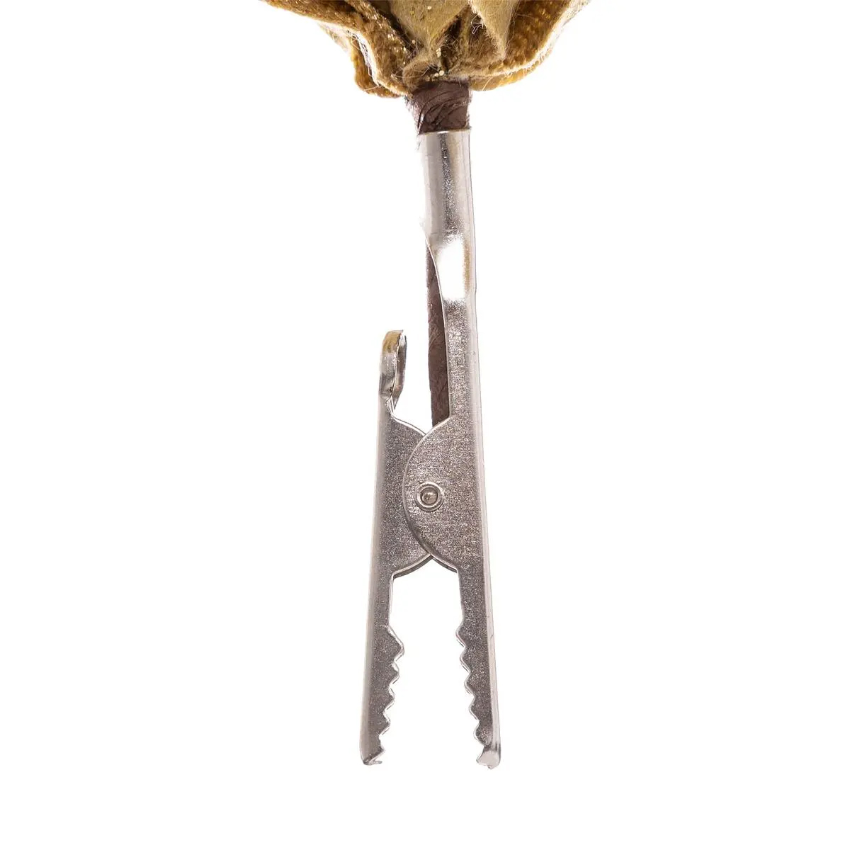 Floare decorativa Craciun poinsettia, cu clip fixare, 24x11 cm, auriu [3]