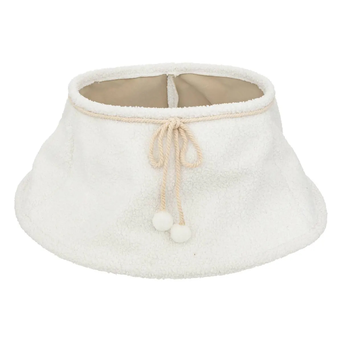 Decoratiuni si figurine - Husa decorativa tip fusta pentru bradul de Craciun, pufoasa, diametru 56 cm, alb