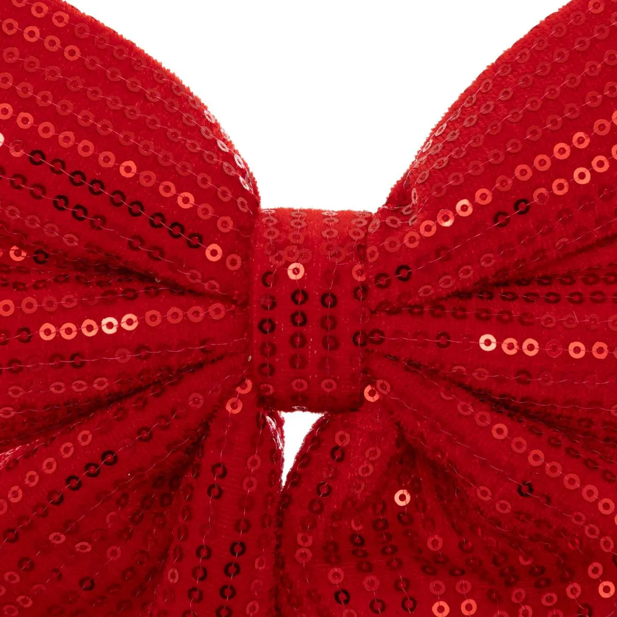 Fundita decorativa cu paiete pentru bradul de Craciun, 20x24 cm, rosu [3]