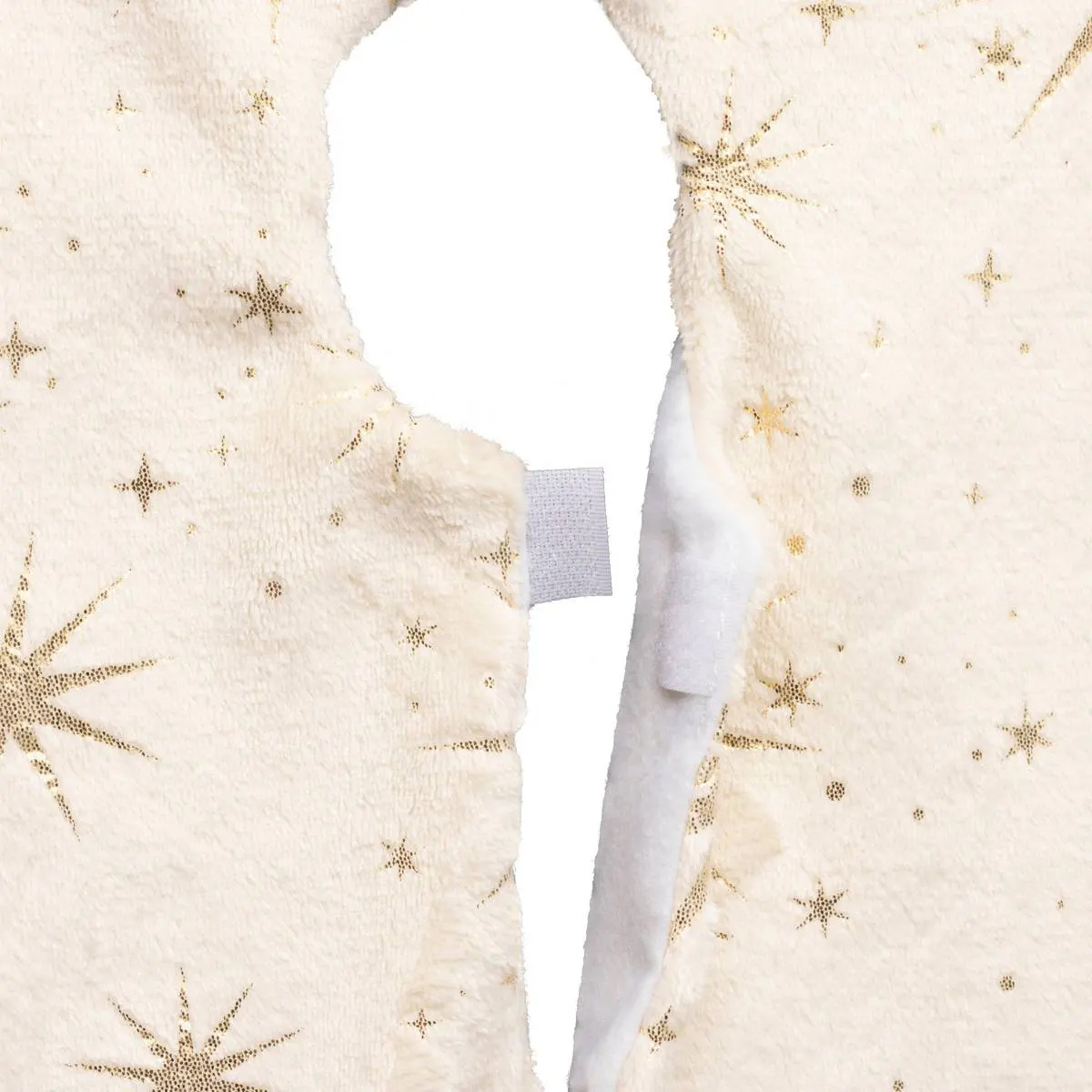 Covoras de pus sub bradul de Craciun, diametru 90 cm, cu stele aurii, alb [3]