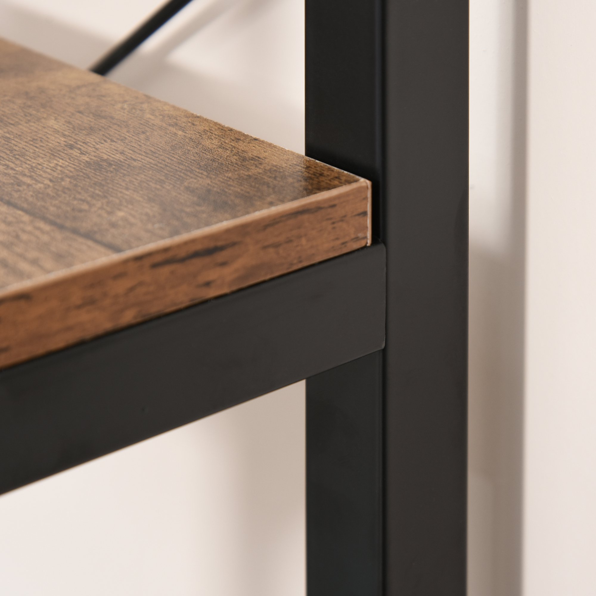  Biblioteca Industriala Vintage - 6 Rafturi din Lemn & Metal Negru [8]