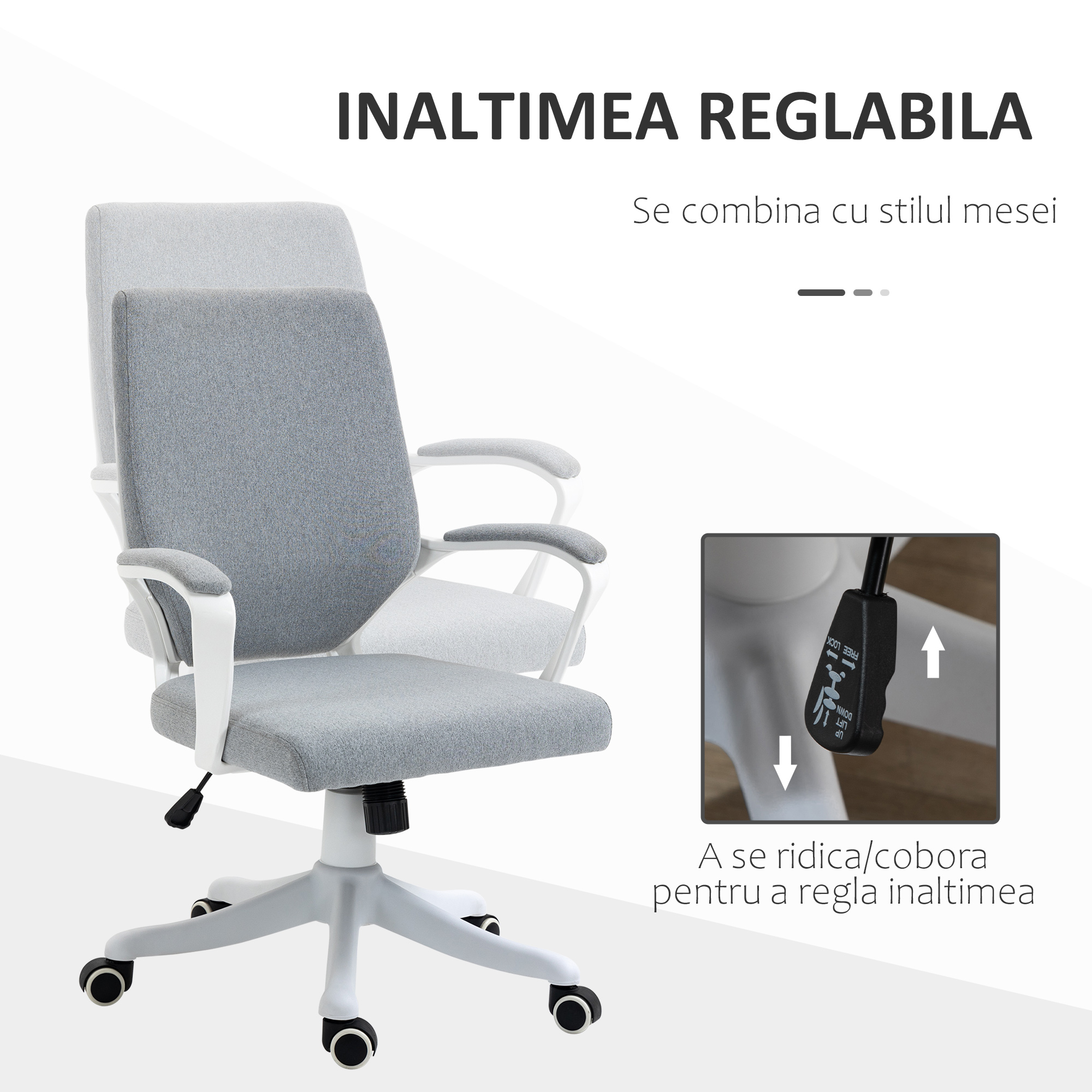  Scaun Ergonomic Birou - Pivotant, Reglabil & Cu Balansoar [3]