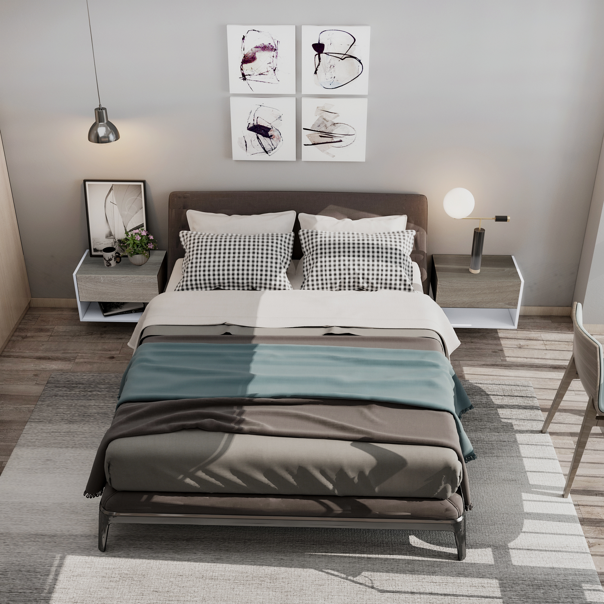  set 2 noptiere suspendate, 46x30x30 cm [8]