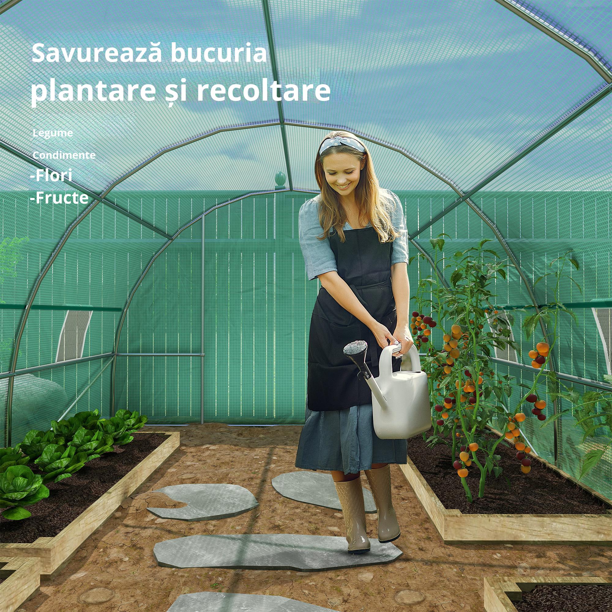  Sera Gradina 8×3×2 m, Verde, PE & Cadru din Otel [3]