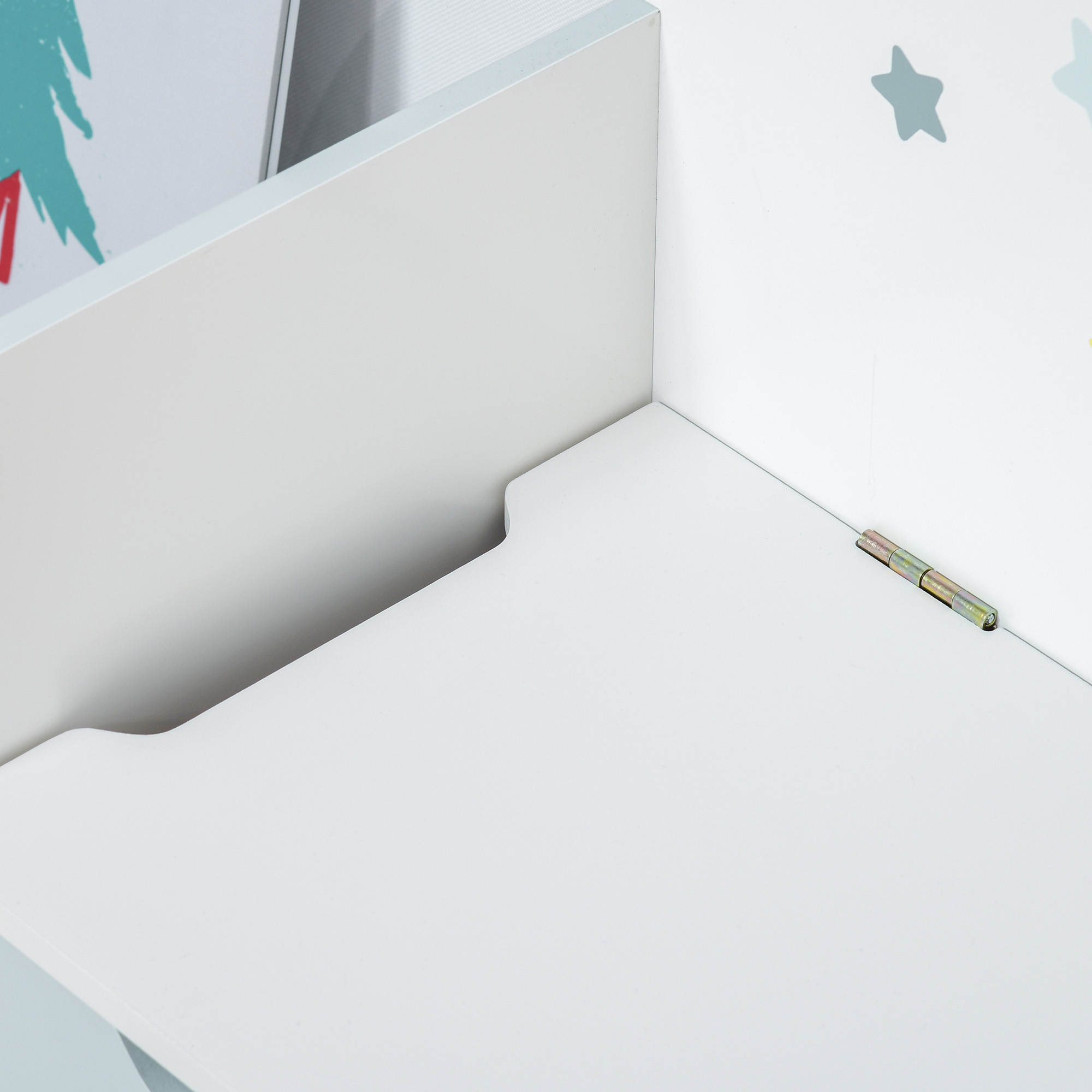  Banca de Depozitare Portabila pentru Jucarii 2 in 1, Lada cu Spatar pentru Copii de 3-6 Ani, 60x30x50 cm, Albastru [7]