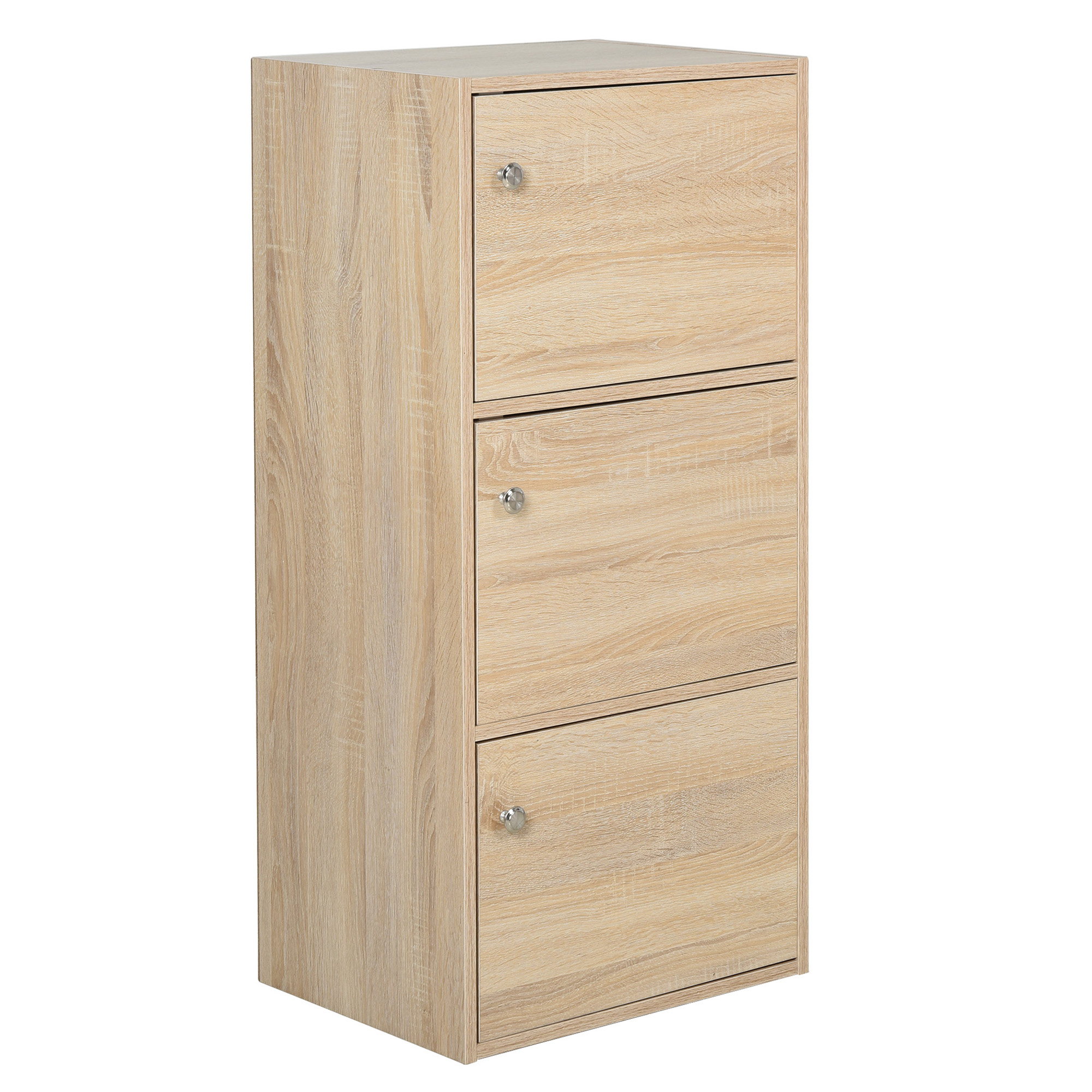 Bucatarie -  Dulap Multifunctional Lemn Natural - 3 Rafturi & Usi pentru Casa sau Birou