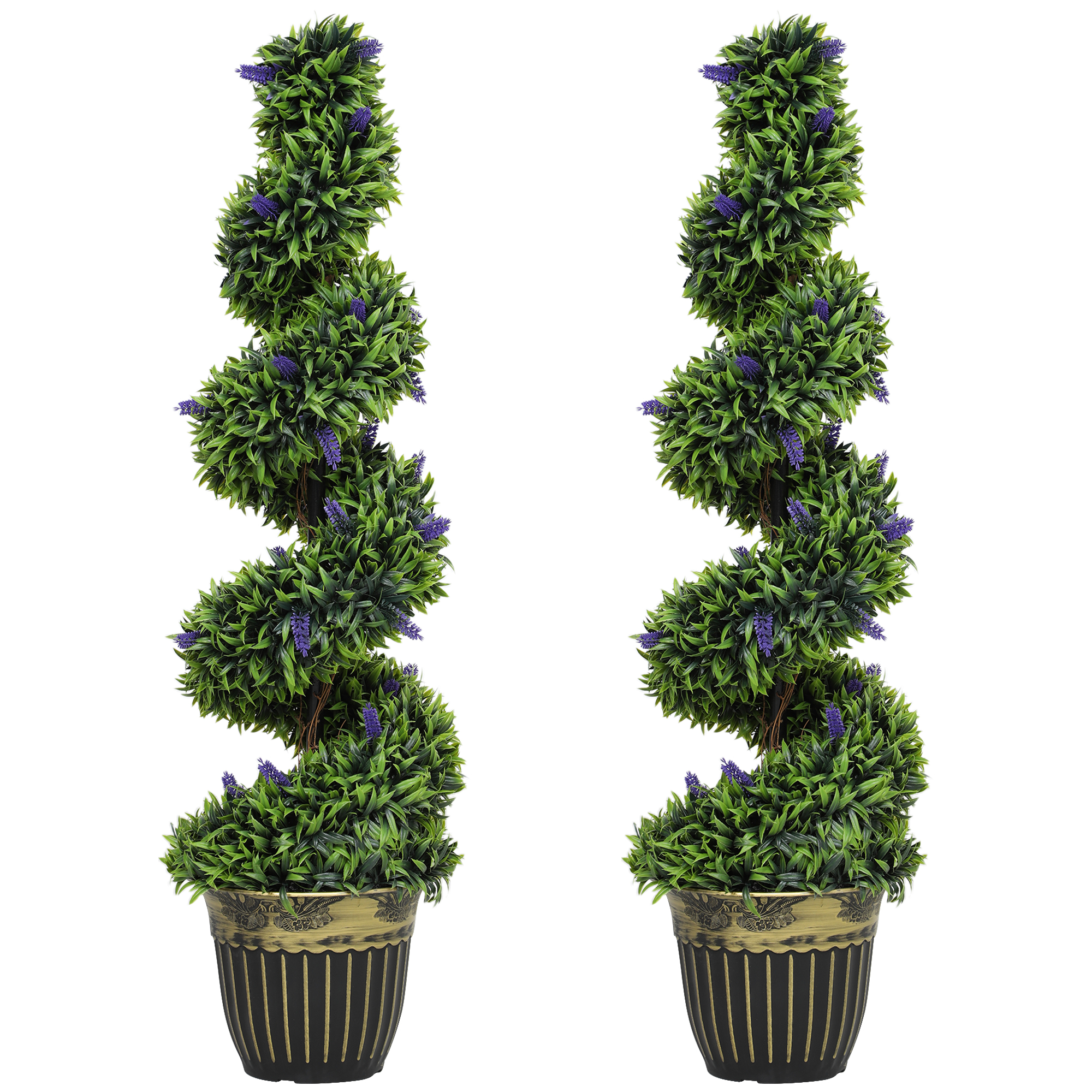 Living & hol -  Set de Doua Arbori Artificiali de Lavanda 90cm