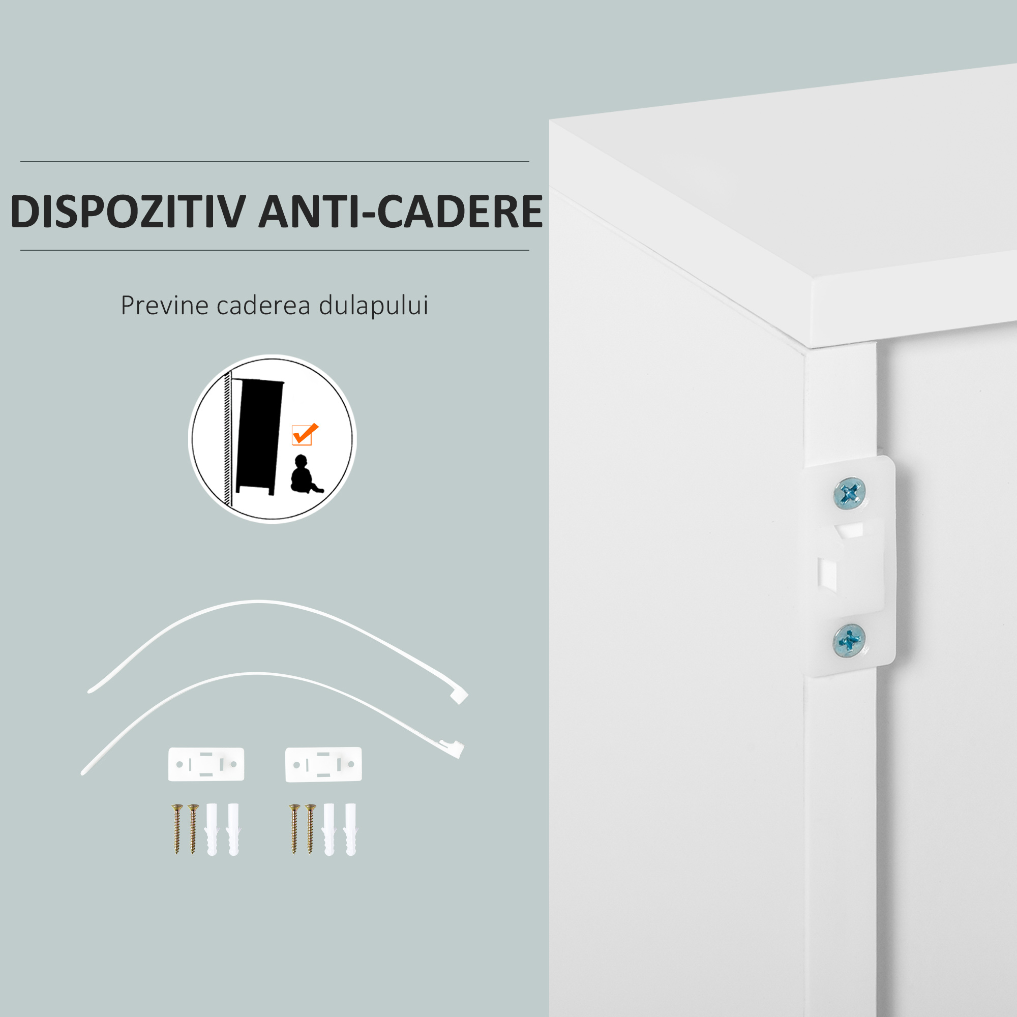  Dulap Gri Multiuz - Sertare & Compartimente cu Apasare [6]