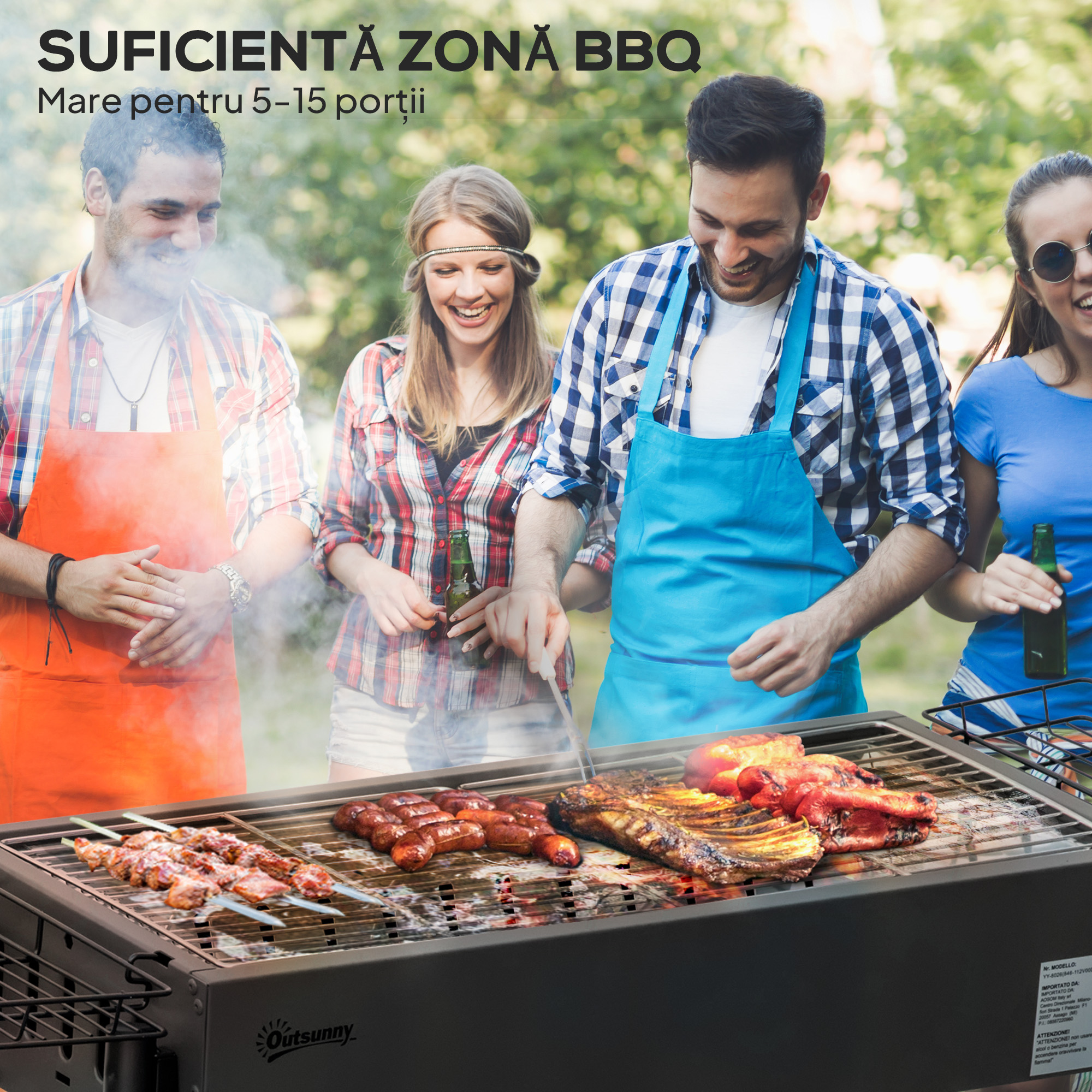  Gratar Portabil Exterior Otel Inoxidabil [4]