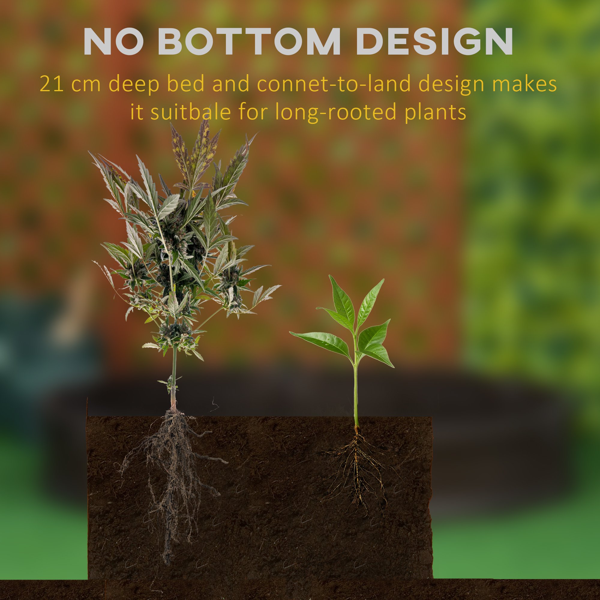  Pat de gradina inaltat din HDPE, jardiniera de exterior rotund, Φ123x21cm, maro [3]