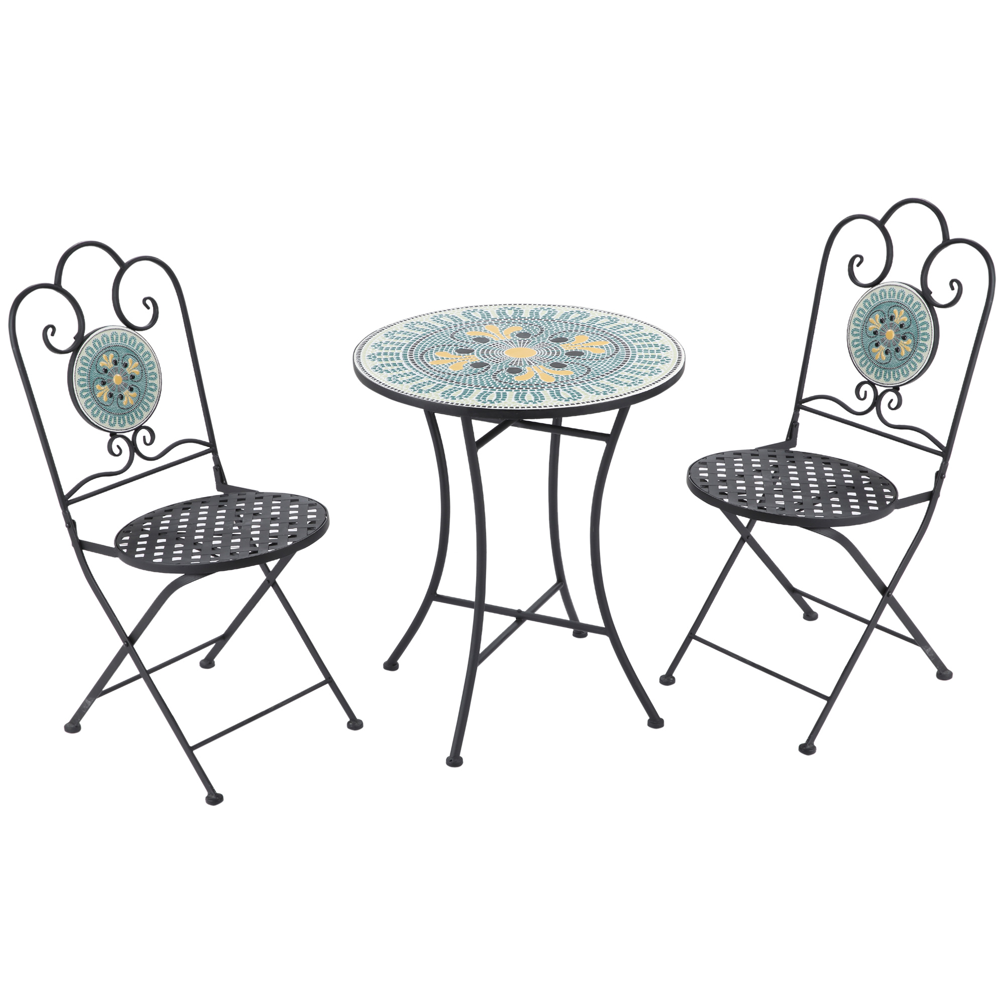 Gradina & balcon -  Set de Gradina cu Mozaic de 3 Piese, din Metal, Verde
