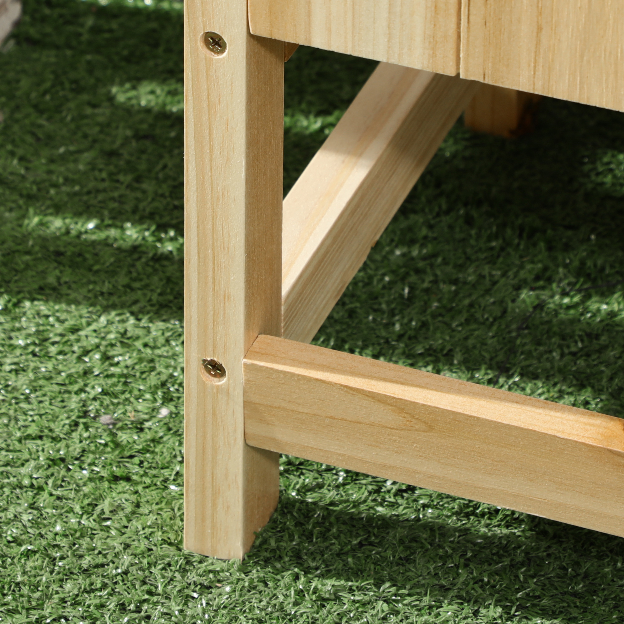  Jardiniera pentru exterior, verticala si de dimensiuni reduse din lemn de brad cu orificiu de scurgere si protectie interioara, 86x30x50 cm, culoarea lemnului [8]