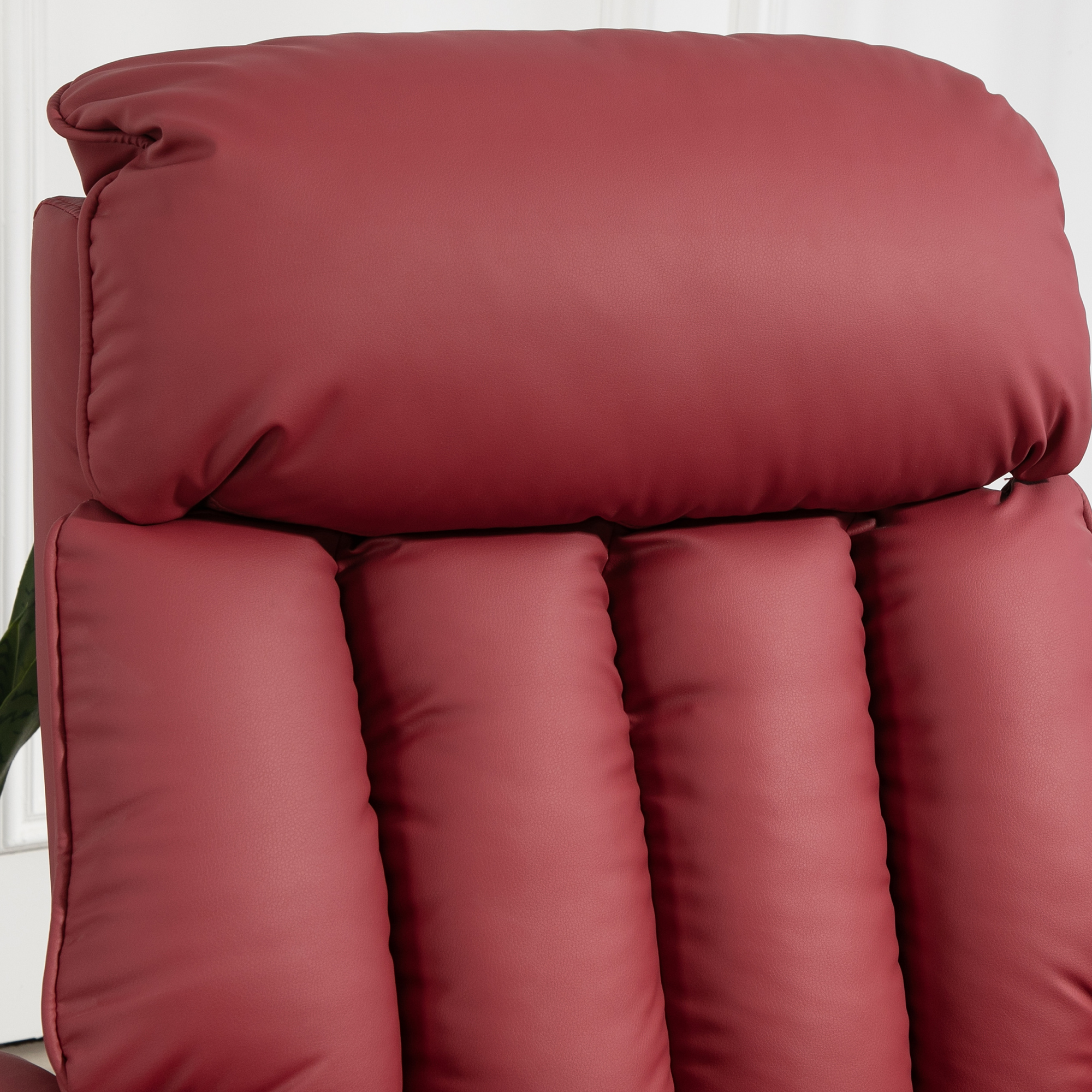  Fotoliu Relax Reclinabil cu Functie de Ridicare Electrica, Telecomanda si Suport pentru Picioare, 80x94x104cm, Rosu [7]