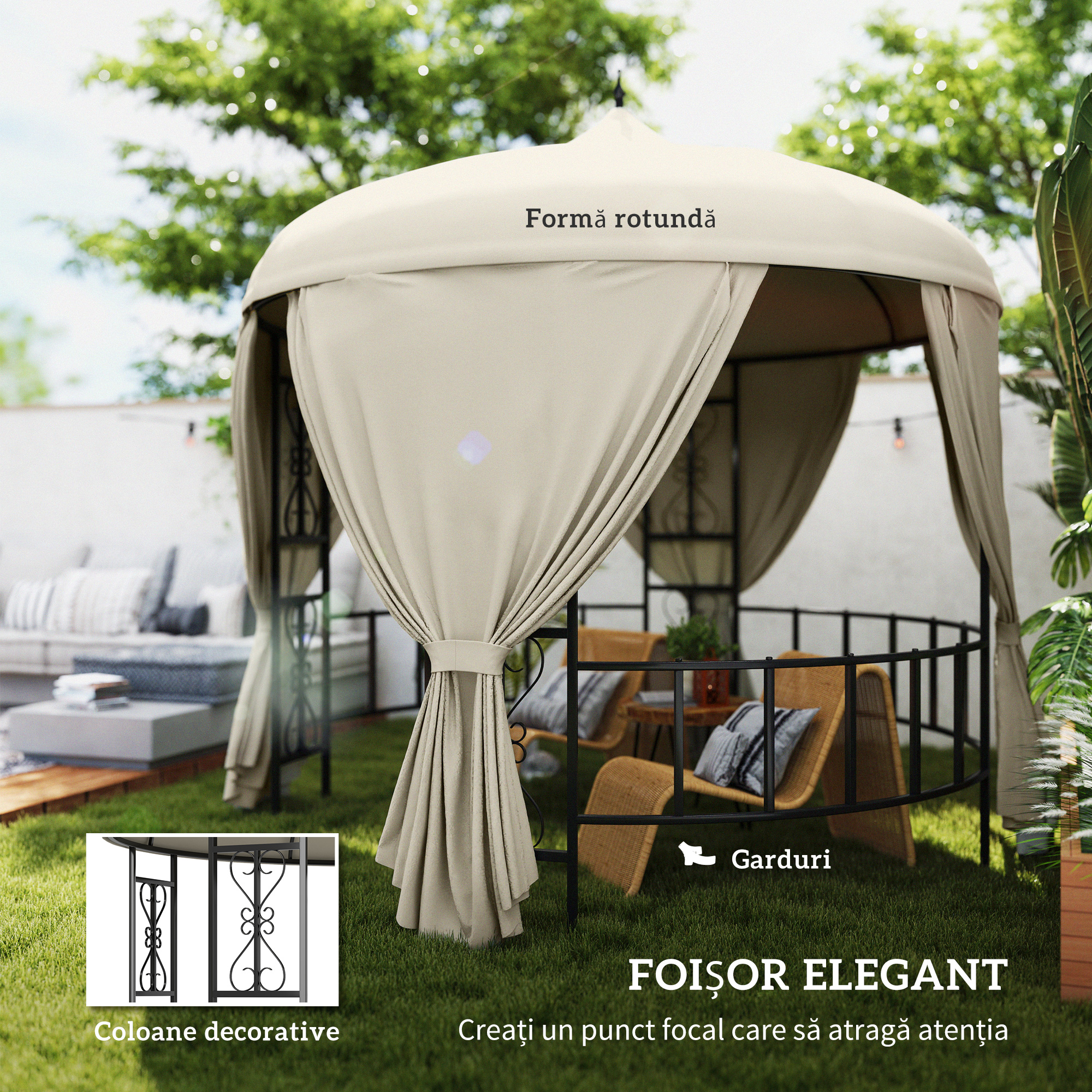  Foisor de Gradina Rotund de 3(m), Gazebo Elegant [3]