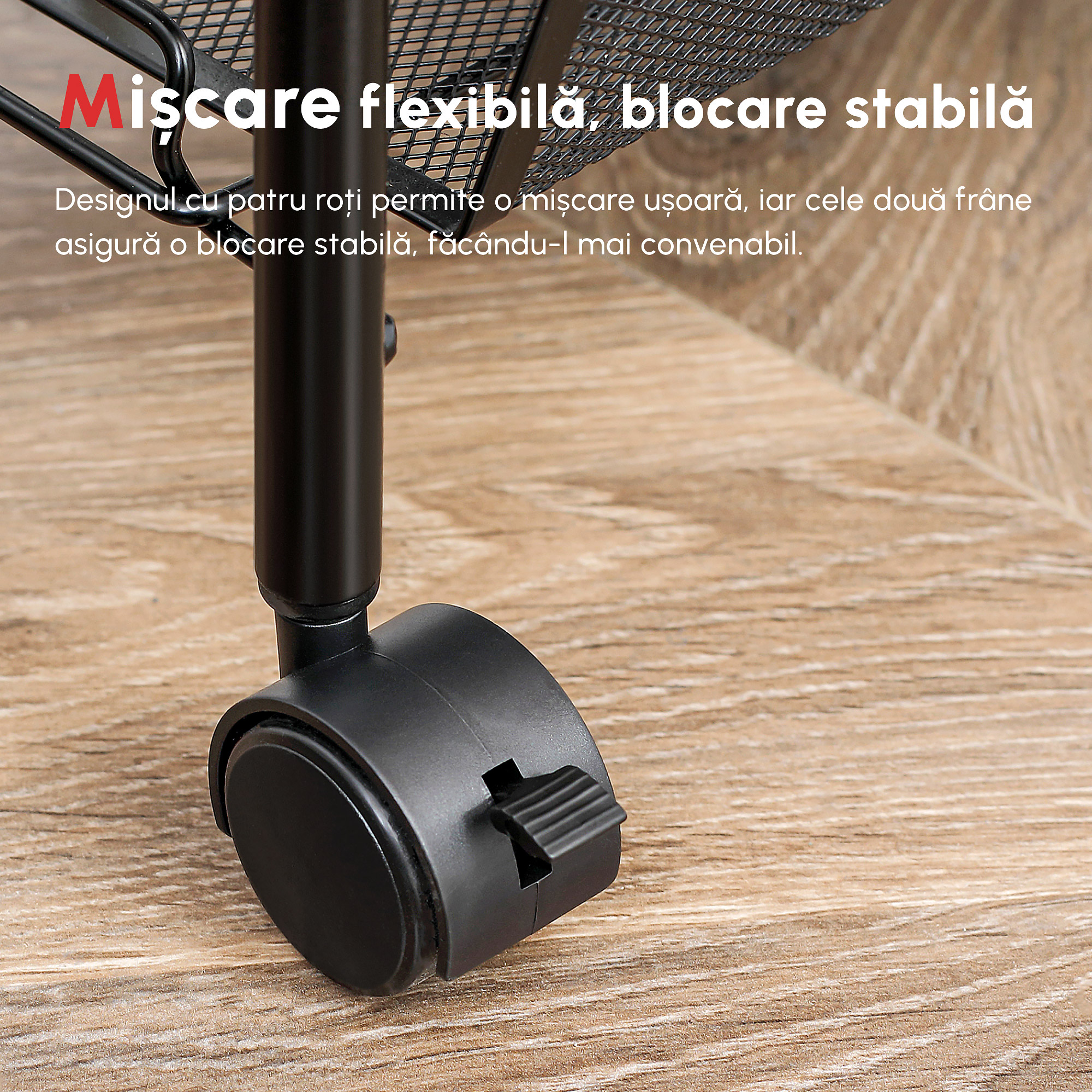  Carucior de bucatarie pe 5 niveluri cu cosuri din plasa, carucior de depozitare pentru sufragerie si dormitor din otel, 45x26,5x106cm, negru [8]