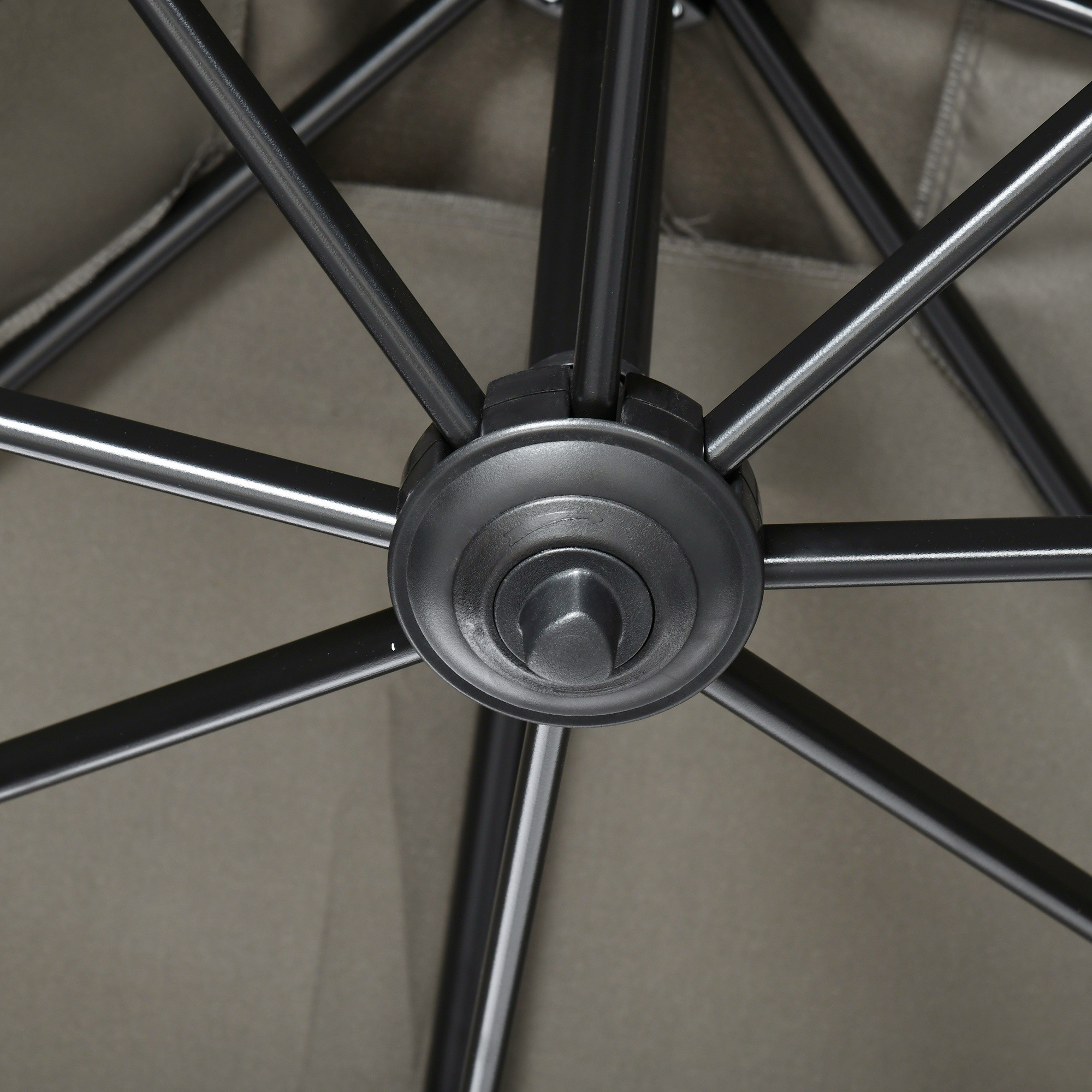  Umbrela de gradina cu manivela 2,5x2,5 m, cu rotatie 360° si parasolar reglabil, gri deschis [8]