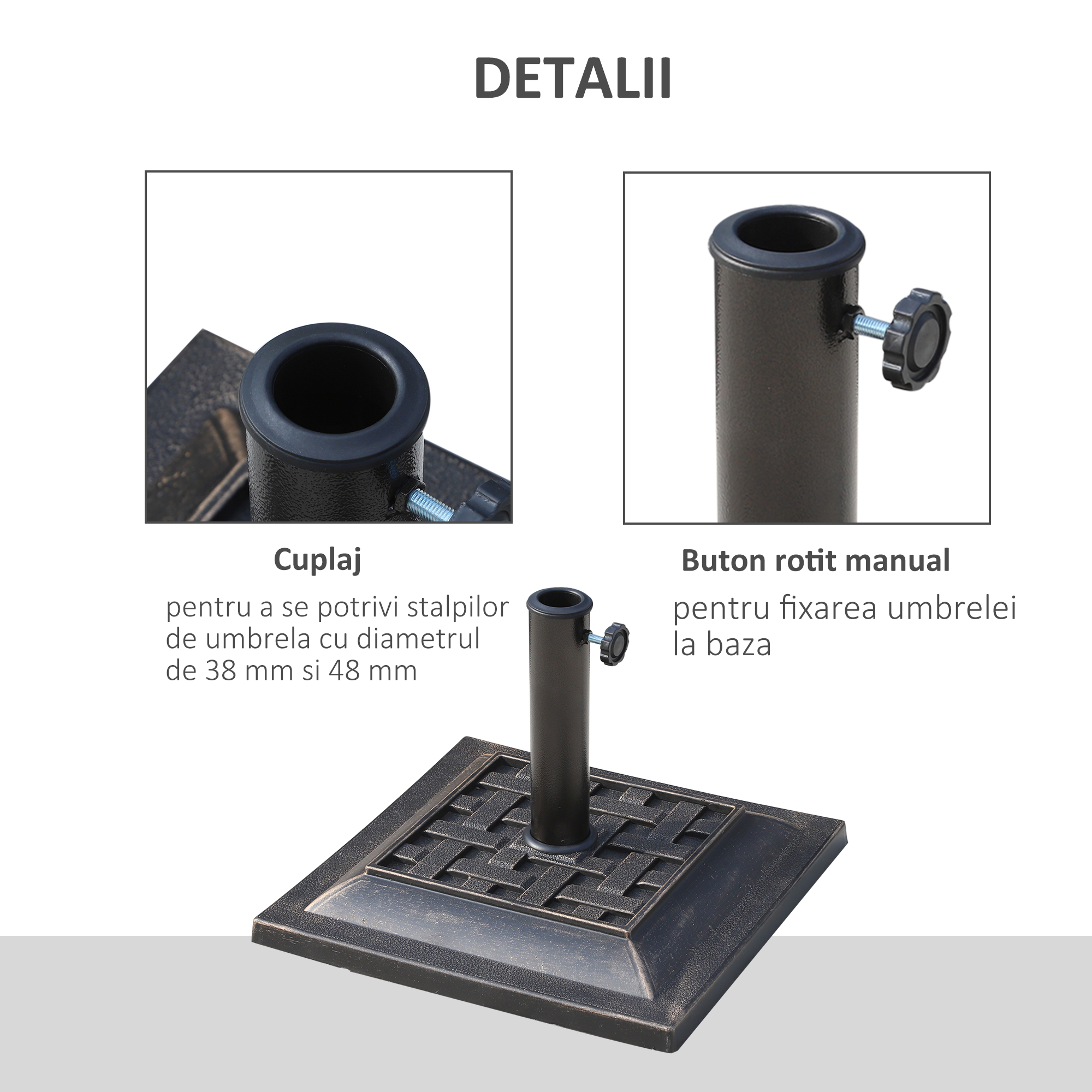  Baza pentru Umbrela de Gradina in rasina si otel stil vintage [4]