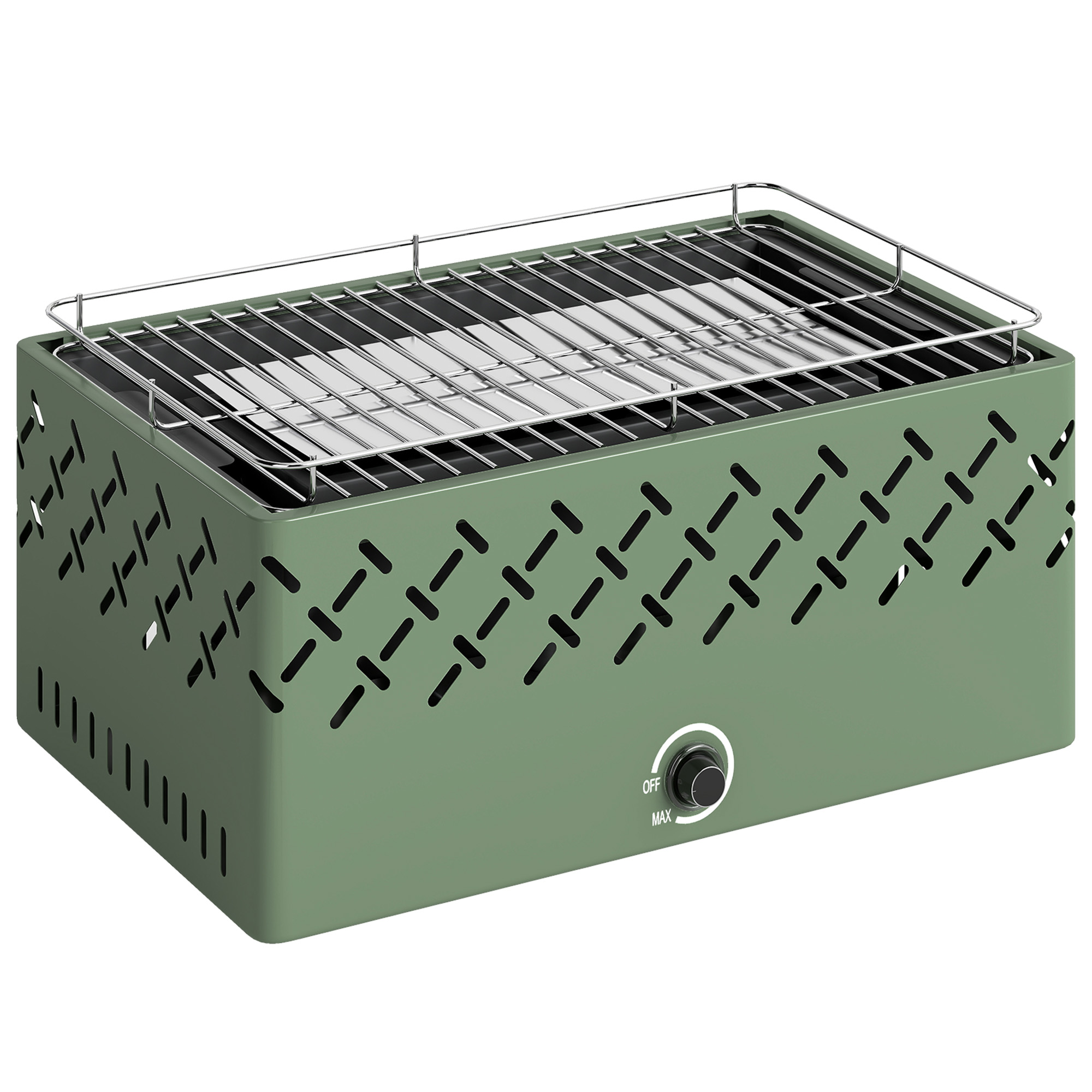 Gradina & balcon -  Gratar Portabil pe Carbune cu Ventilator Integrat pentru Exterior, Verde Deschis