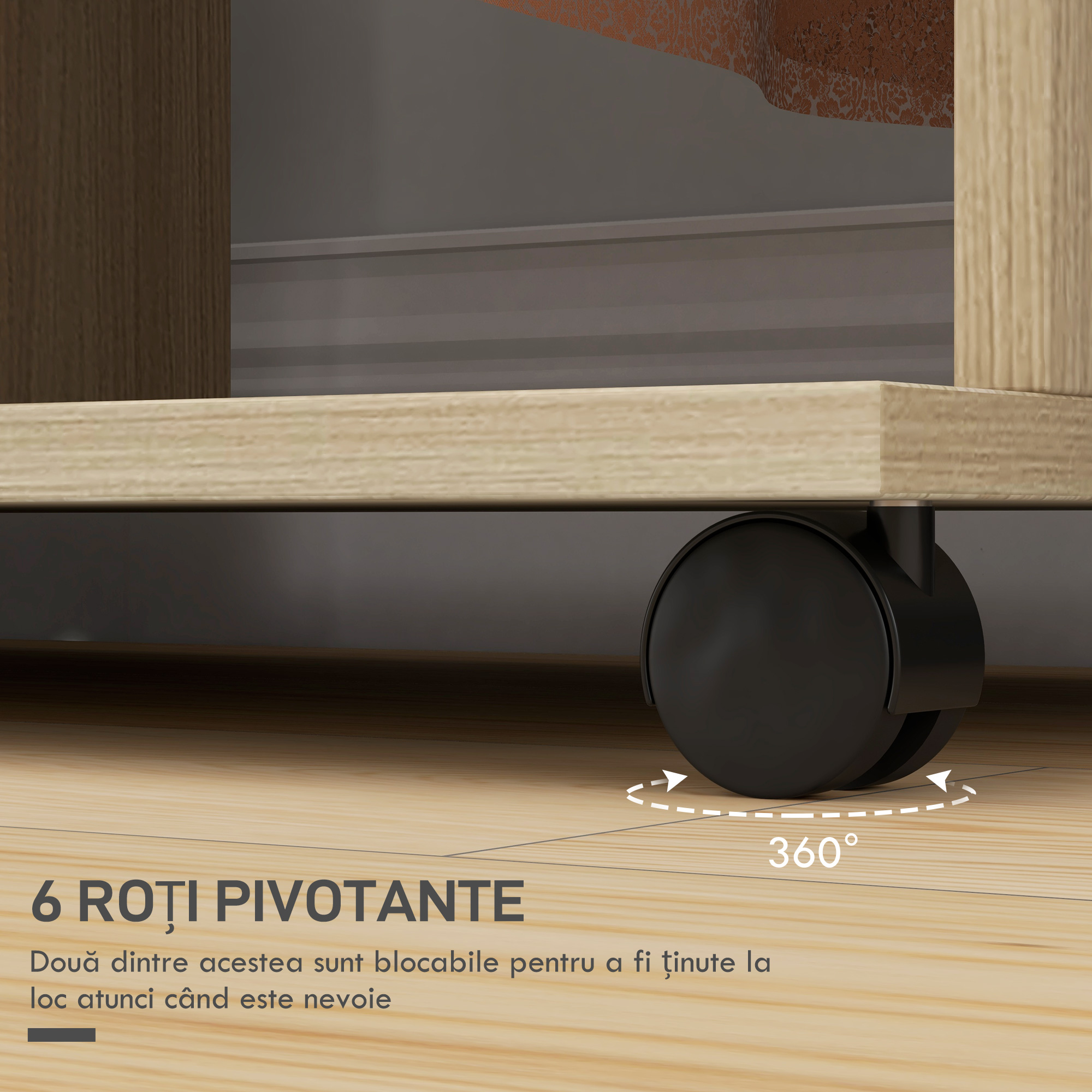  Dulap cu 5 Rafturi si 6 Roti, 120x40x128 cm, Negru [5]