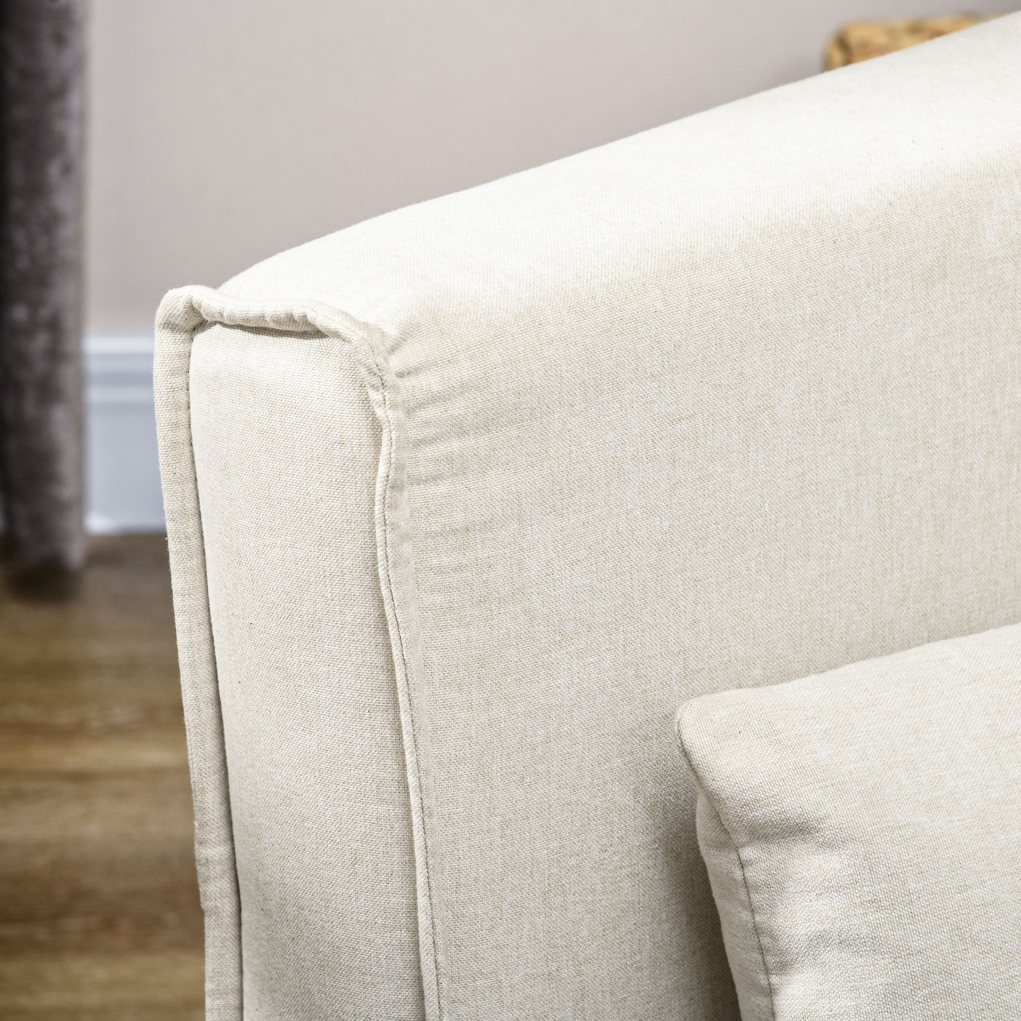  Fotoliu Pat 2-in-1 - Spatar Reglabil pe 6 Nivele & Perna, Bej [8]