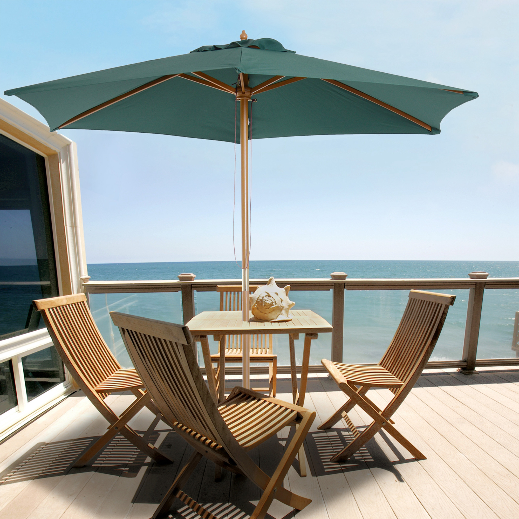  Umbrela din Lemn, verde, Ø2.5m [1]