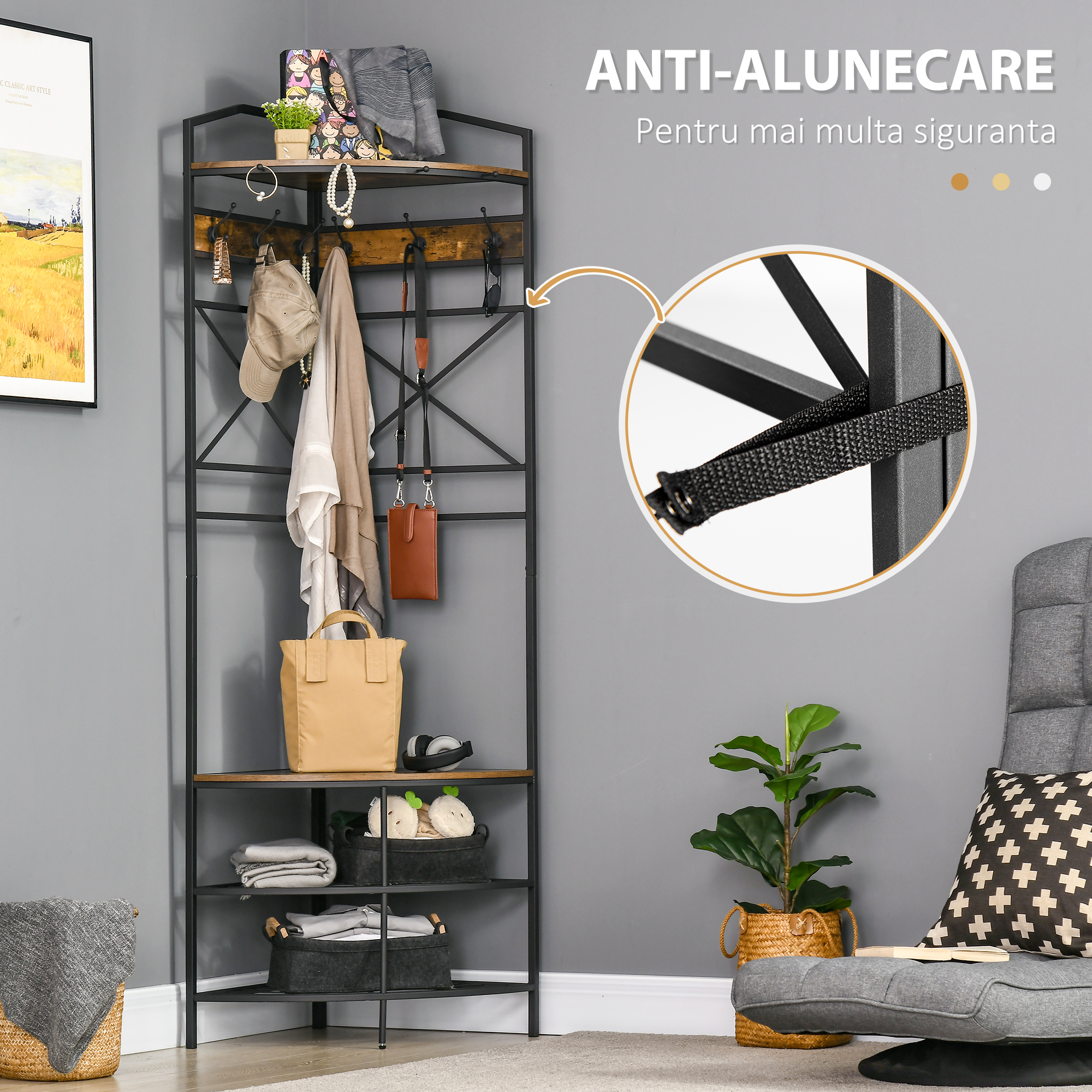  Suport Haina Colt - Banca, Pantofar & Carlige Stil Industrial [7]