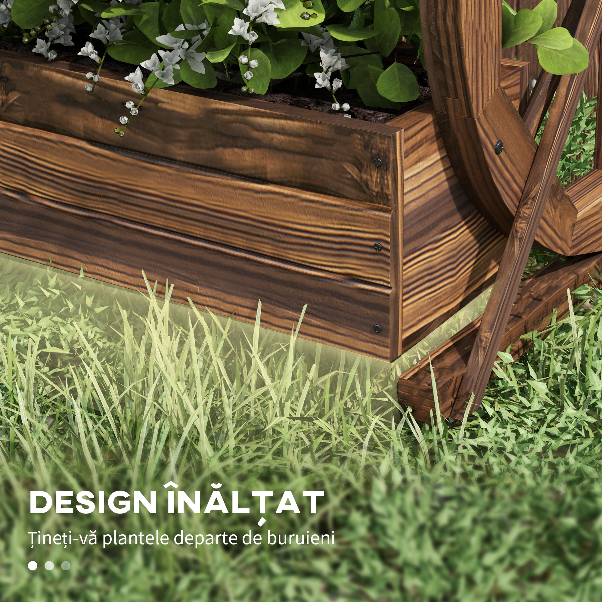  Pat de Gradina Inaltat pe 2 Niveluri din Lemn [5]