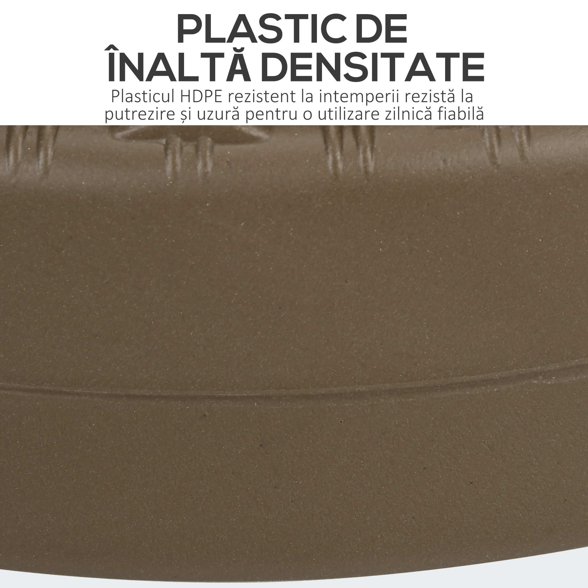  Baza pentru Umbrela cu 2 Butoane Incorporate, din HDPE si Otel, Ø51x36 cm, Maro si Negru [5]