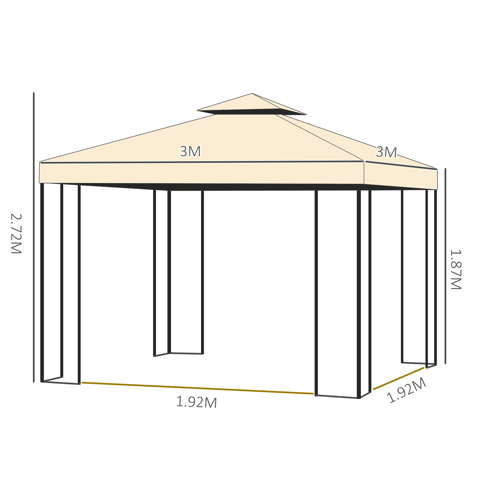  Pavilion de Gradina de Lux, Cort pentru Gradina, 3x3 m [2]