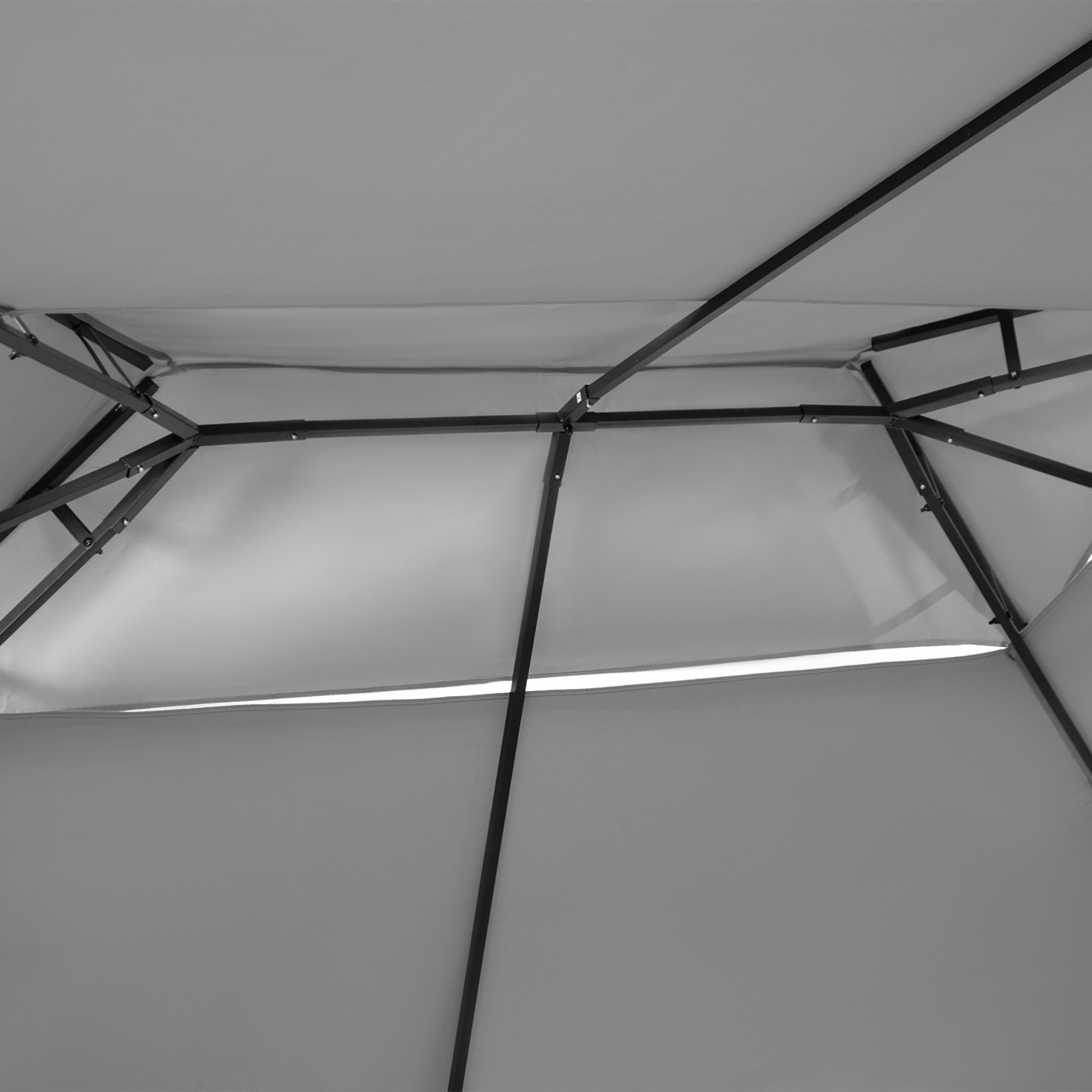  Foisor 4x3 m cu 6 Perdele si Acoperis cu 2 Niveluri, din Otel si Poliester, Gri inchis [7]