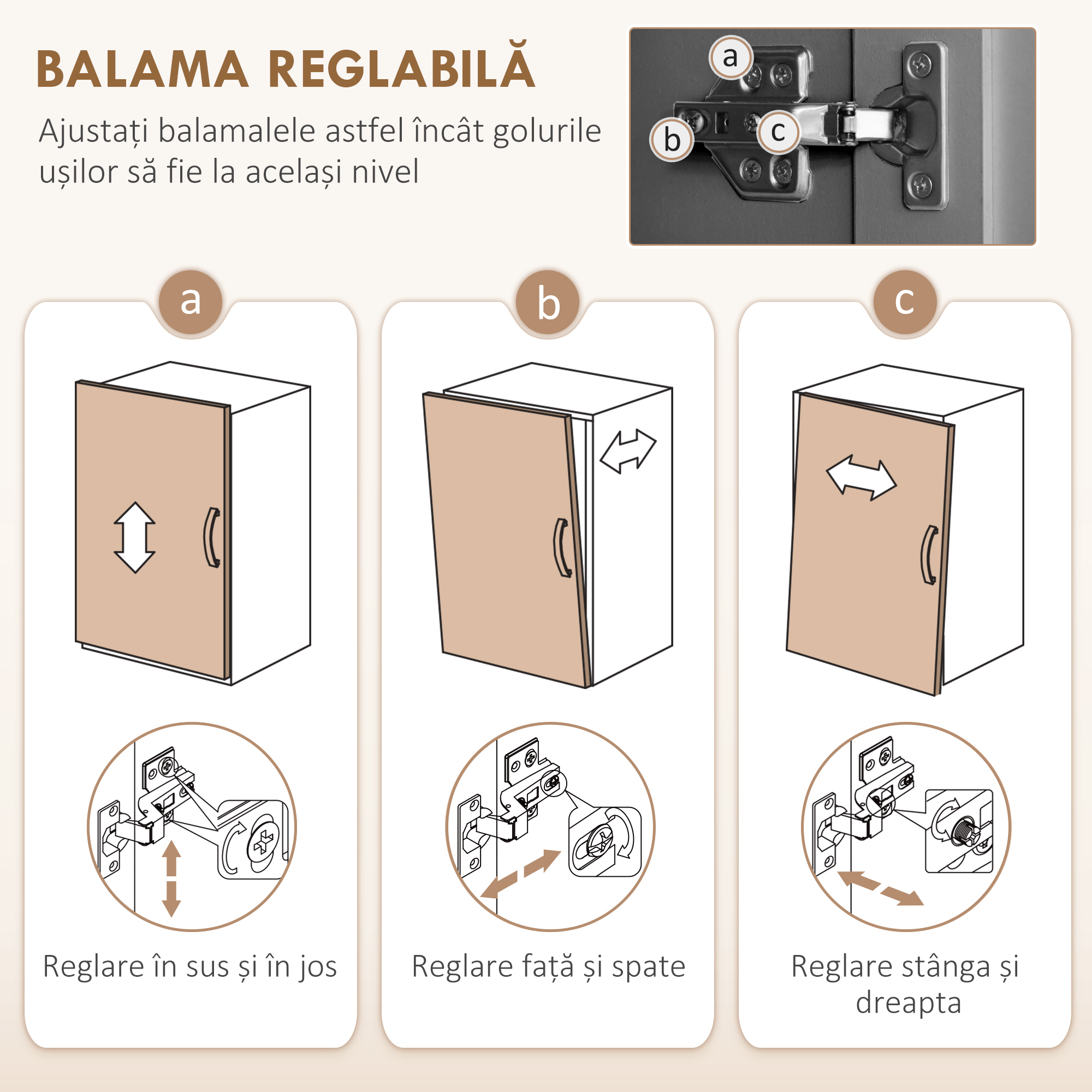  Dulap Depozitare Stil Rustic cu Rafturi Reglabile, Dulapuri si Sertar, din Lemn, 101x39x180 cm, Gri [7]