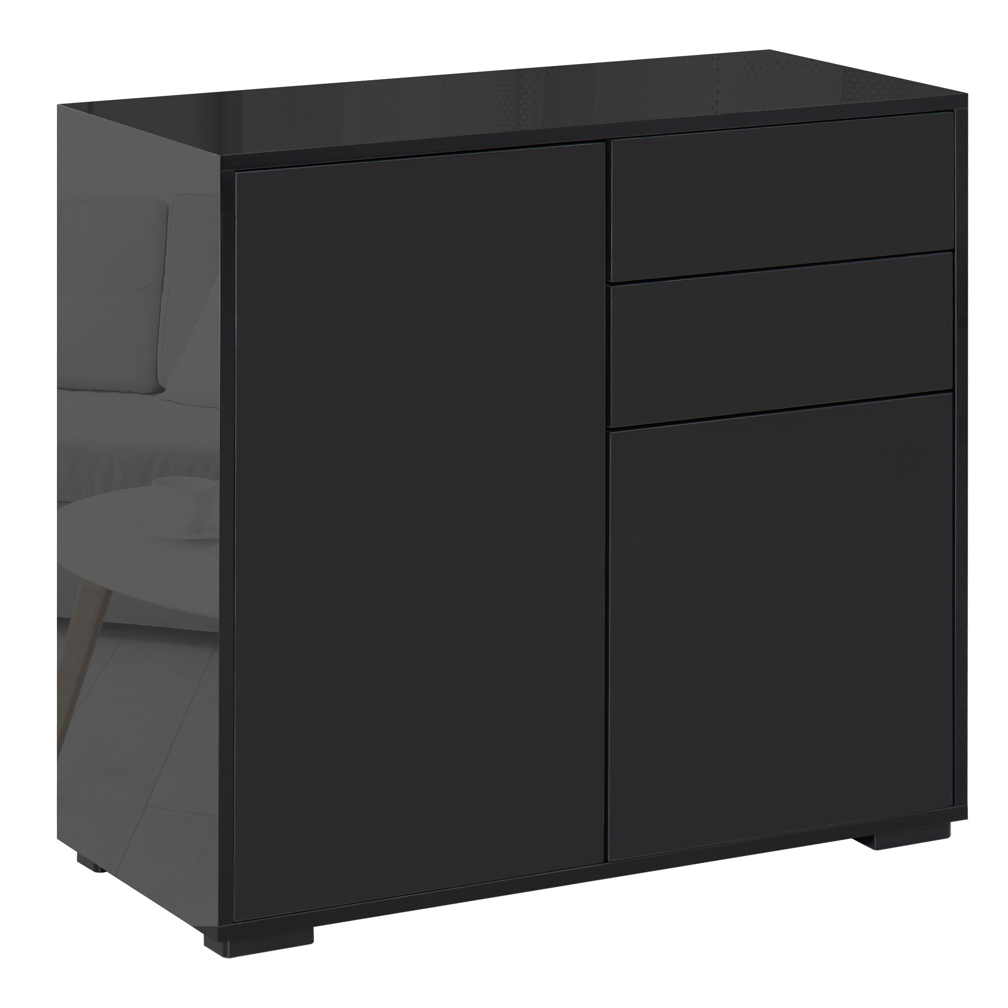 Bucatarie -  Mobilier Multiuz 79×36×74 cm - Alb cu Sertare si Dulapuri Push