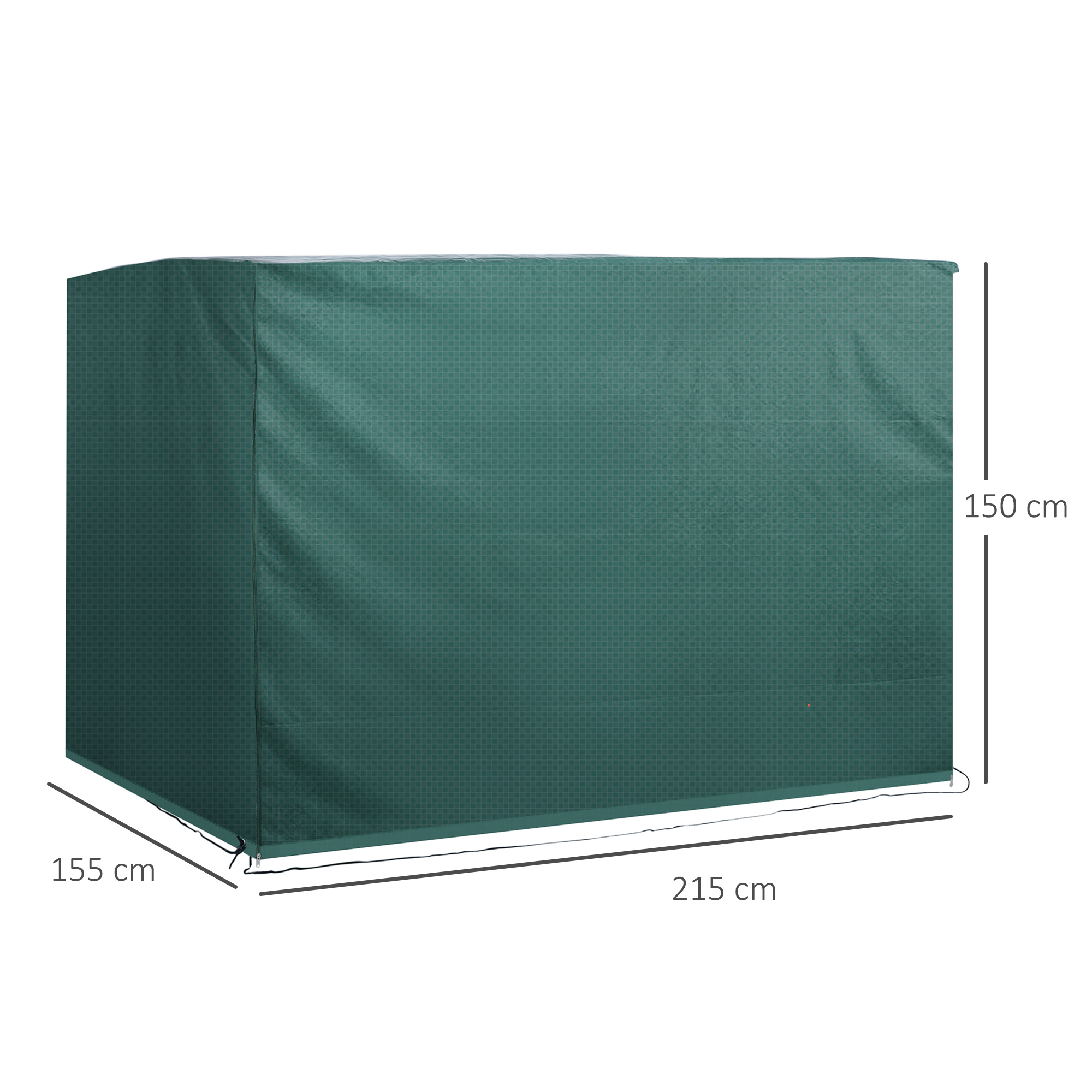  Prelata de Acoperit pentru Mobilier de Extern Impermeabil Anti Mucegai cu Fixaj in PE, Verde,215x155x150cm [2]