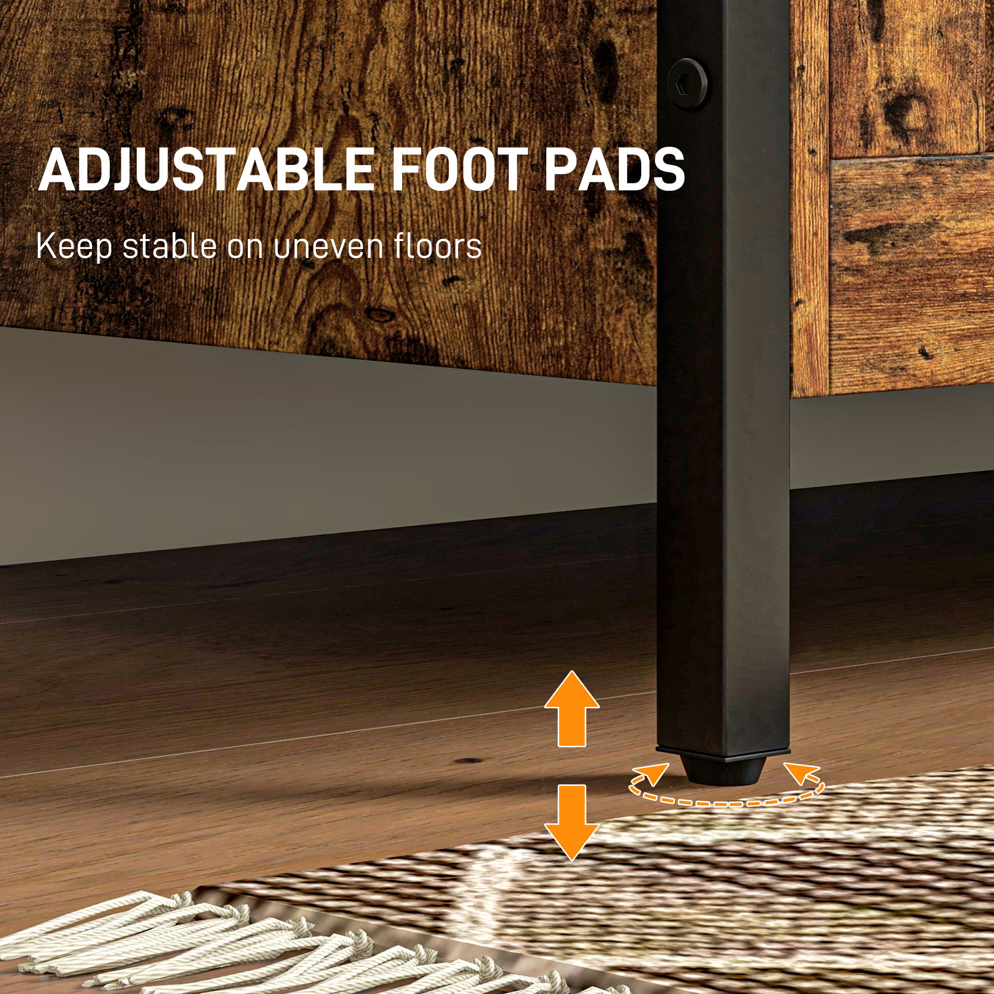  Banca de Depozitare de 95L in Stil Industrial cu Capac cu Balamale de Siguranta, 80x40x49 cm, Maro Rustic [5]