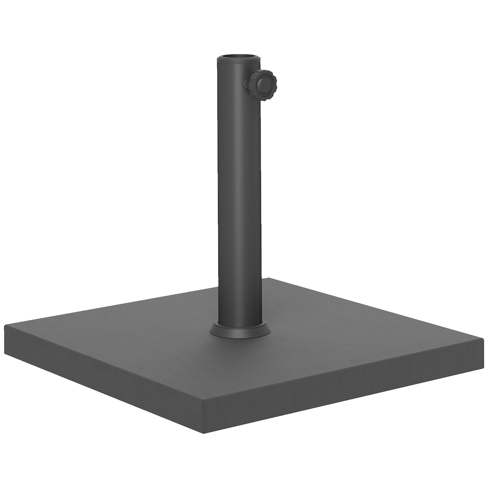 Umbrele - Baza Patrata  pentru Umbrela de 14.5 kg cu Manivela, din HDPE si Beton, 44x44x30 cm, Negru