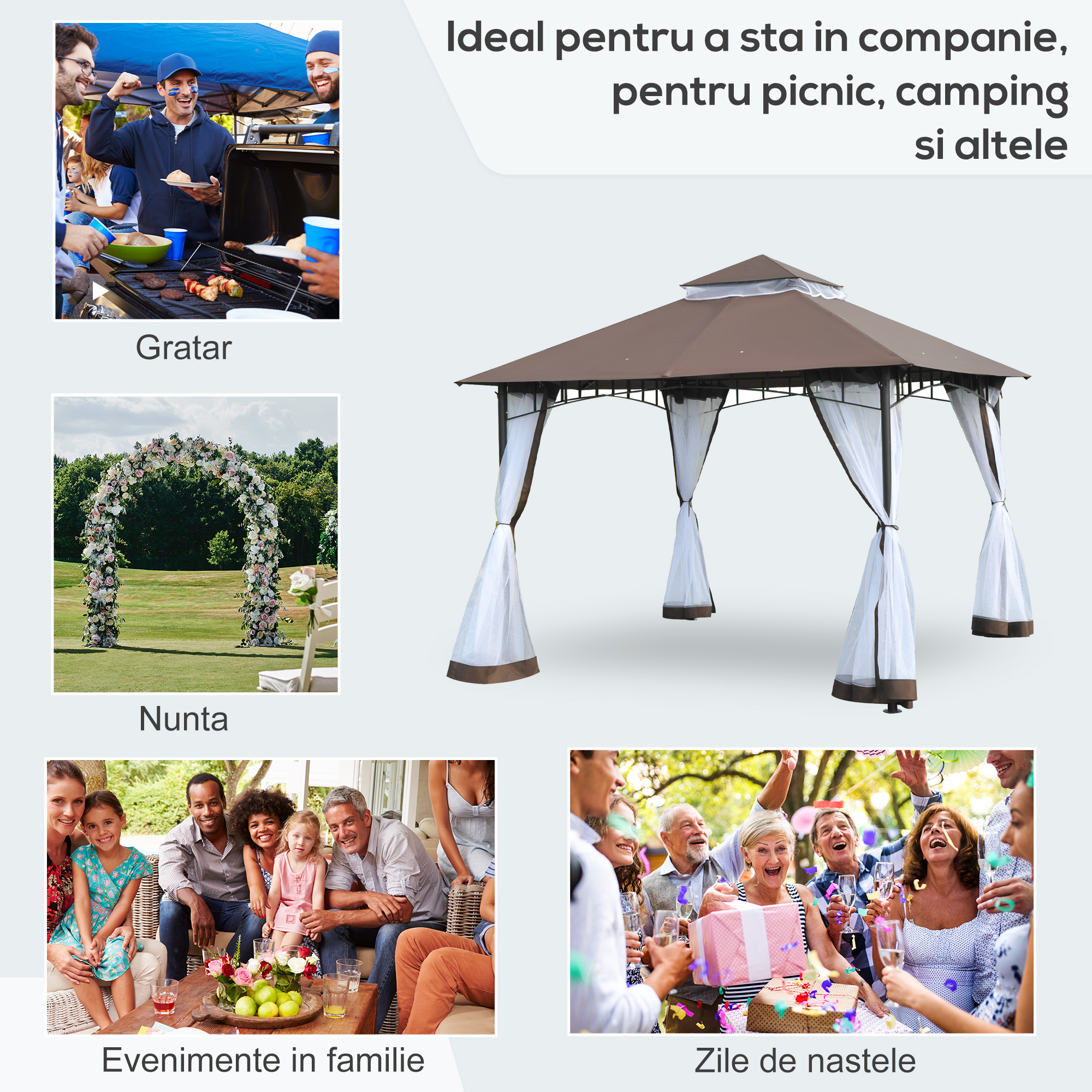  Foisor de Gradina cu Acoperis Plasa de Tantari 2 Nivele din Poliester [6]