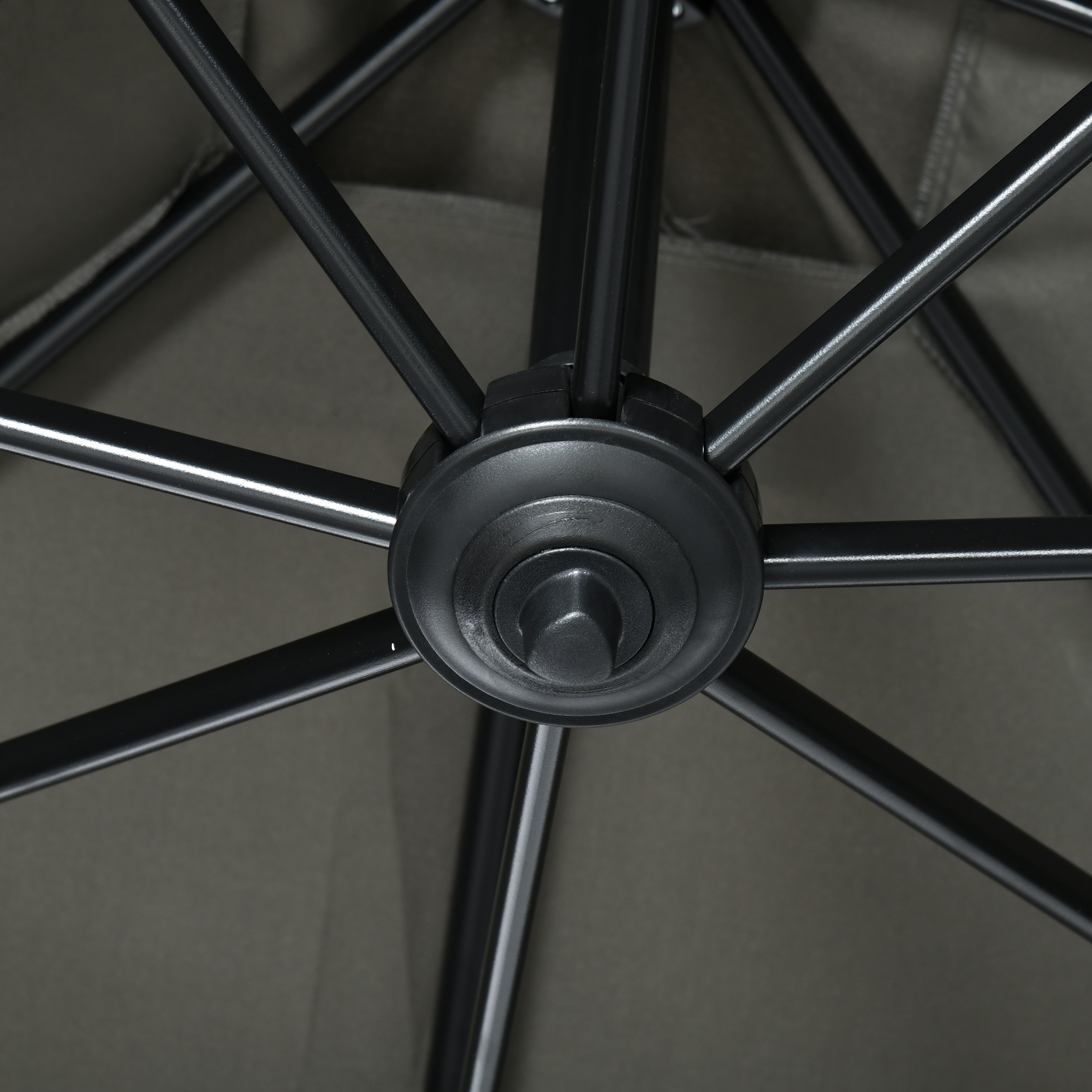 Umbrela de Gradina cu Manivela de Mana cu Unghi Reglabil pe 5 Niveluri si Rotatie la 360°, 245x245x245 cm, Gri [8]