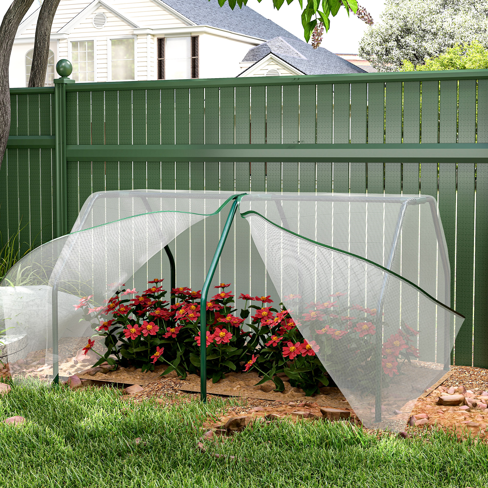  Sera Mini pentru Gradina si Balcon din Plastic PE si Otel, cu inchidere cu Fermoar, 99x71x60 cm [7]