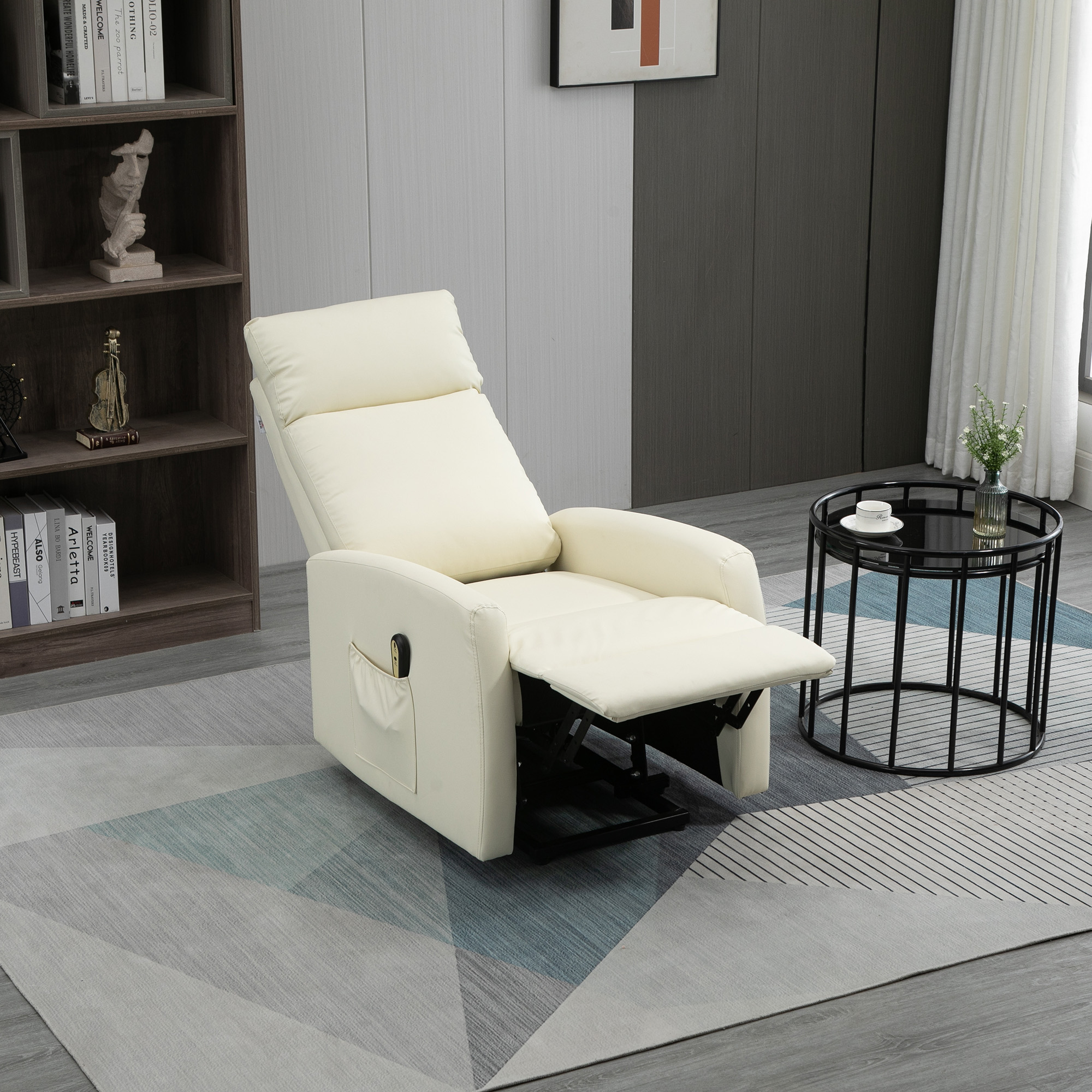  Fotoliu Piele Ecologica - Telecomanda, inclinare 145°, Suport Picioare [1]